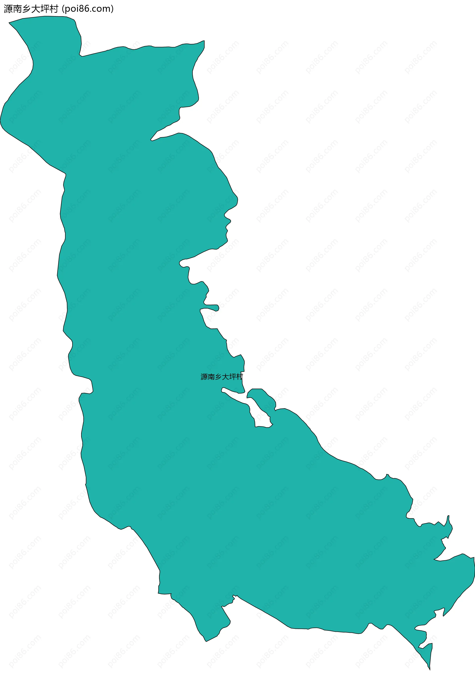 源南乡大坪村边界地图