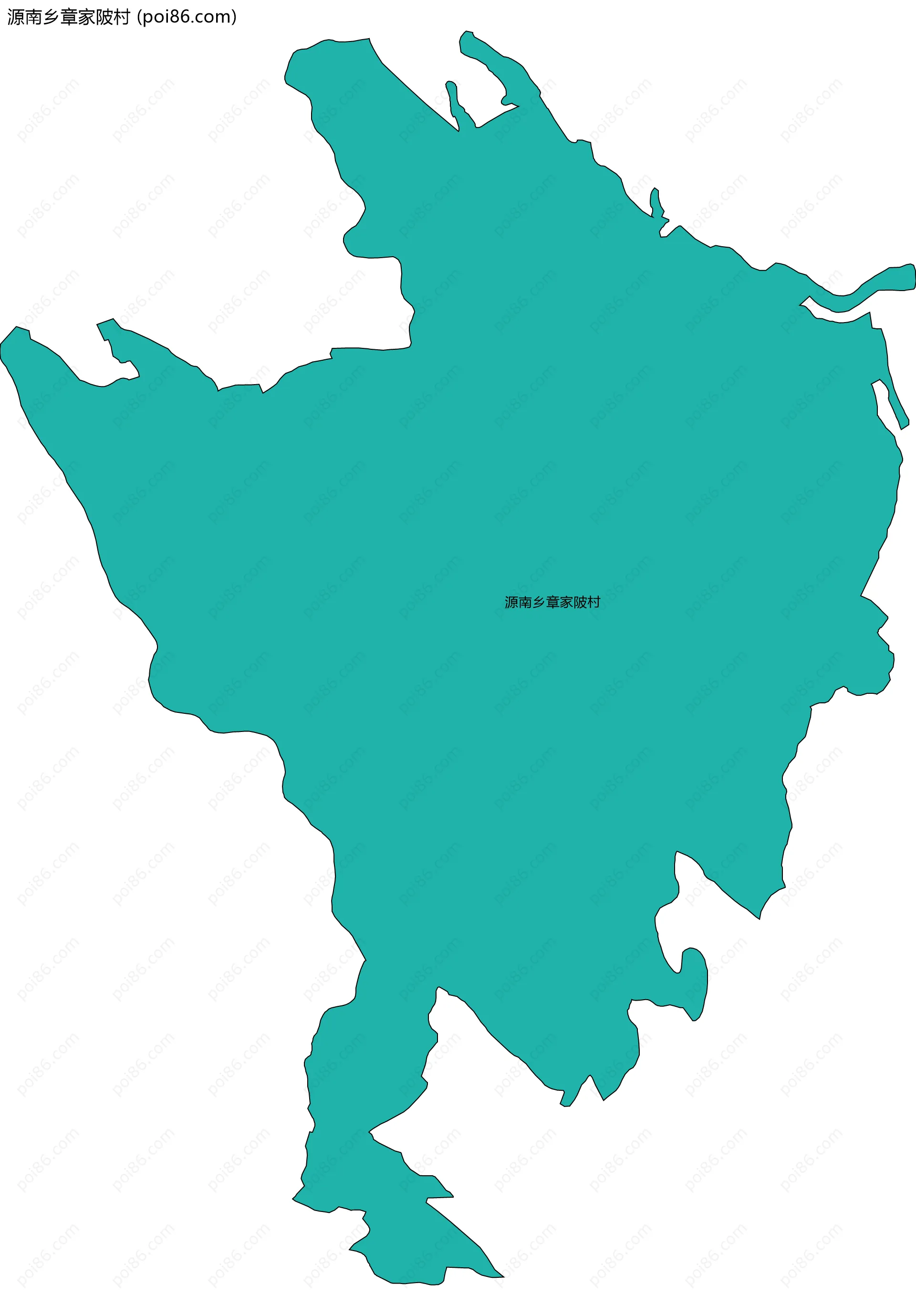 源南乡章家陂村边界地图