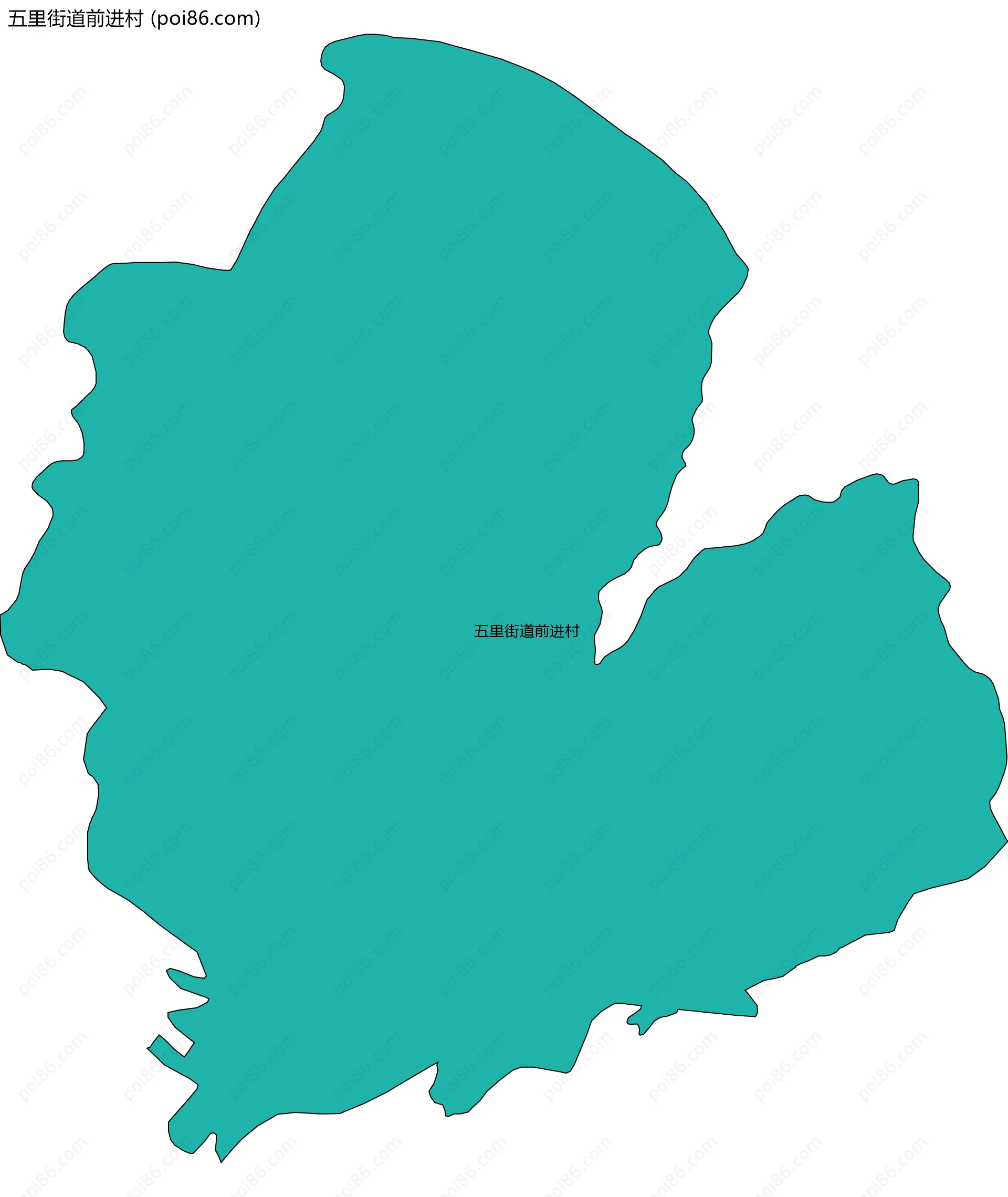 五里街道前进村边界地图