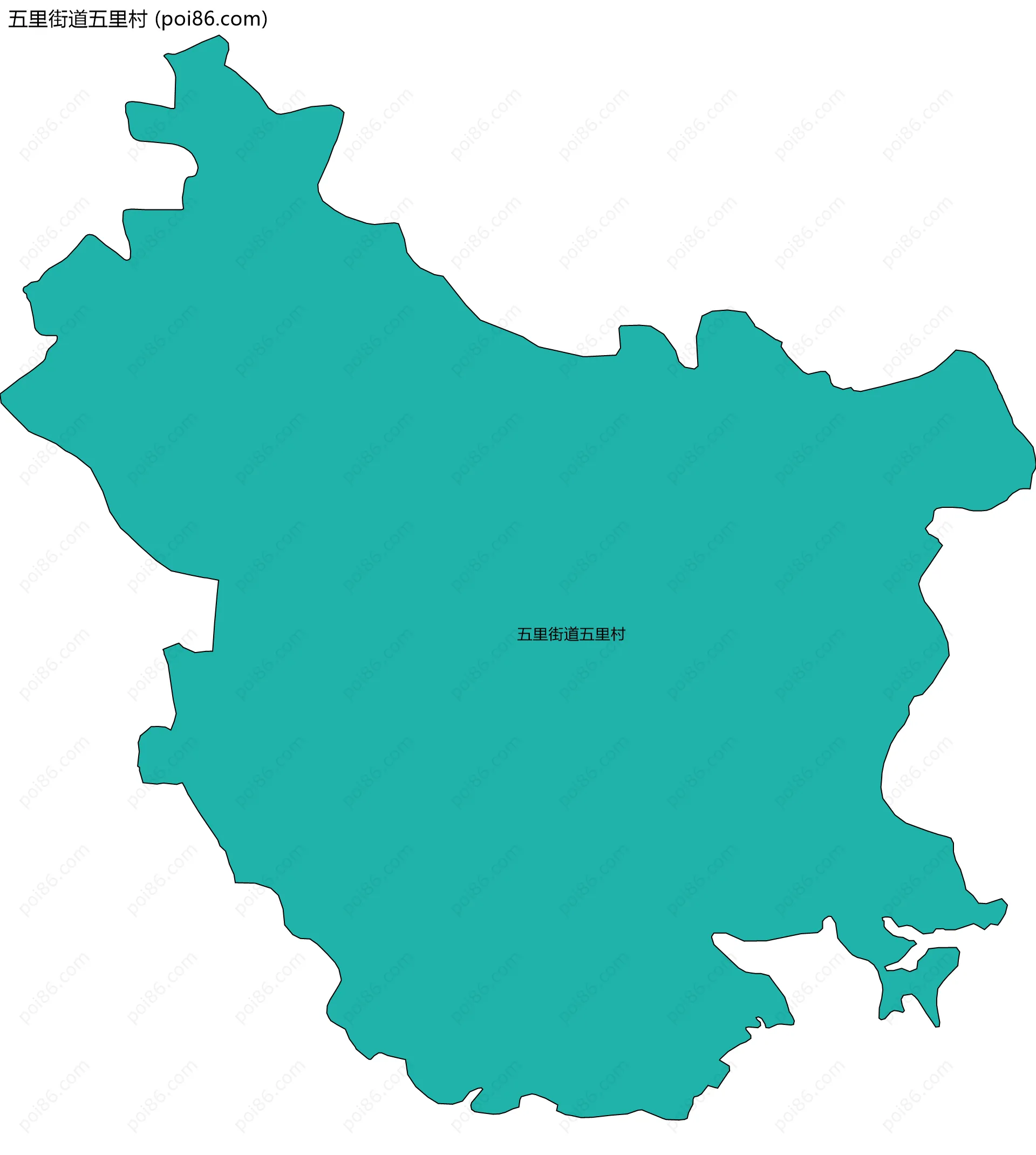 五里街道五里村边界地图