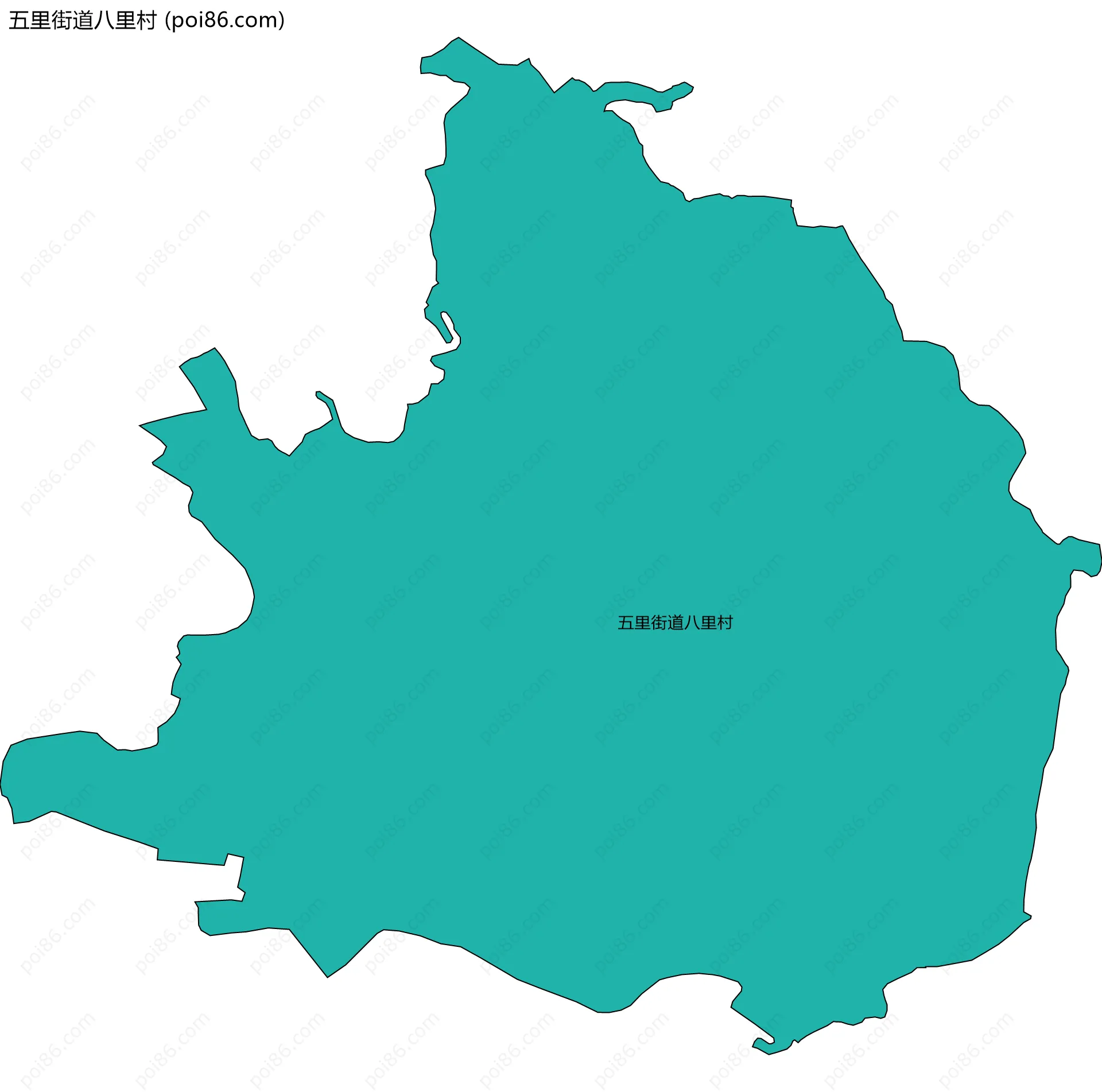 五里街道八里村边界地图