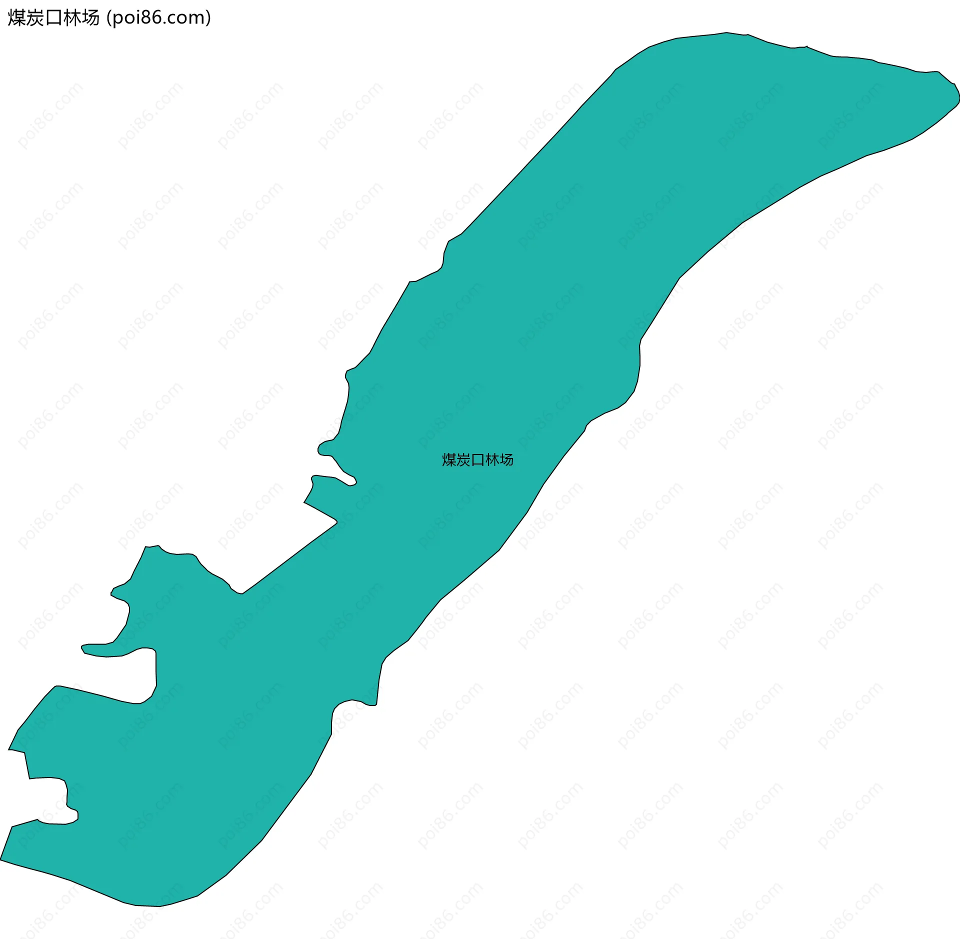 煤炭口林场边界地图(五级行政区划)