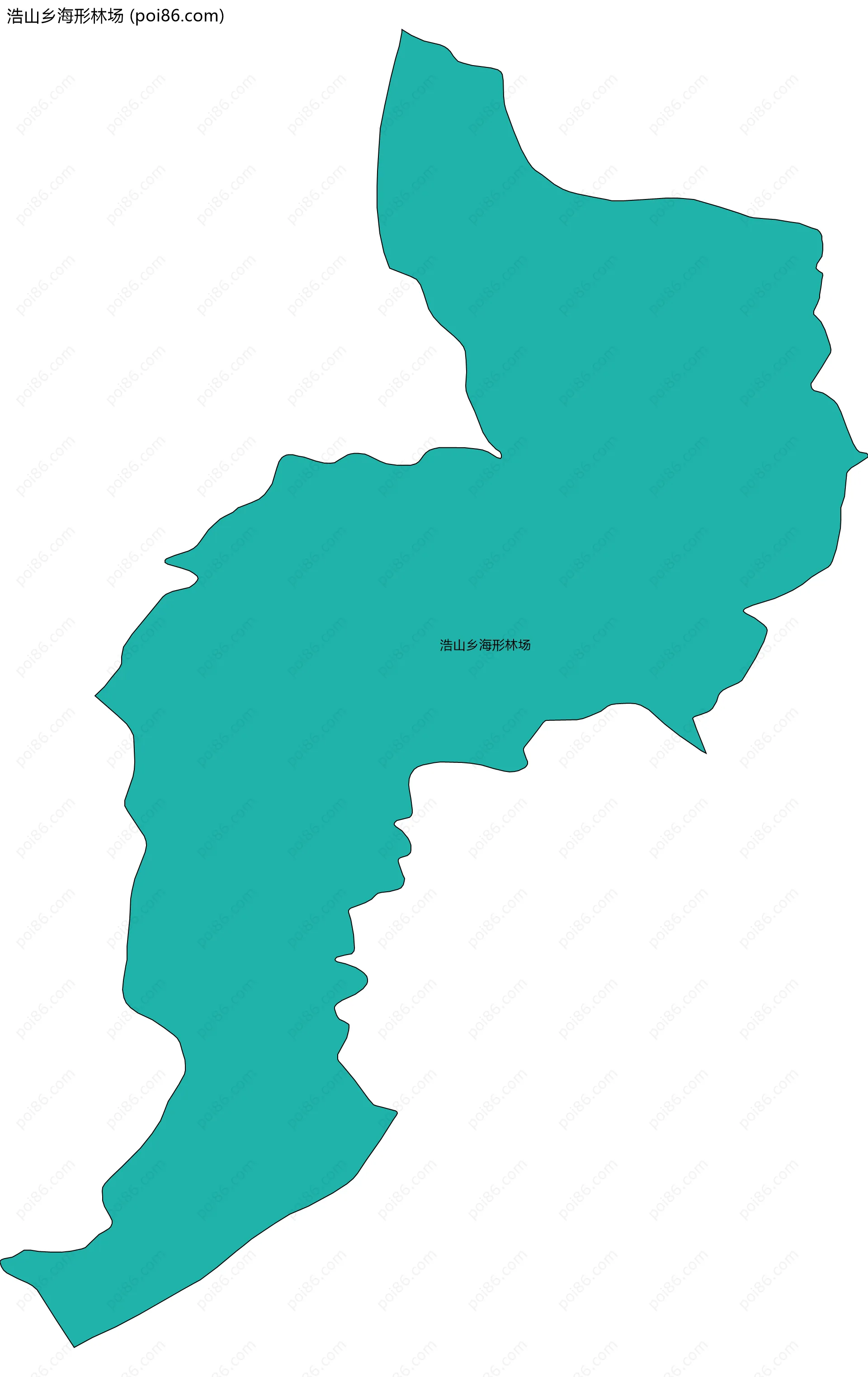 浩山乡海形林场边界地图(五级行政区划)