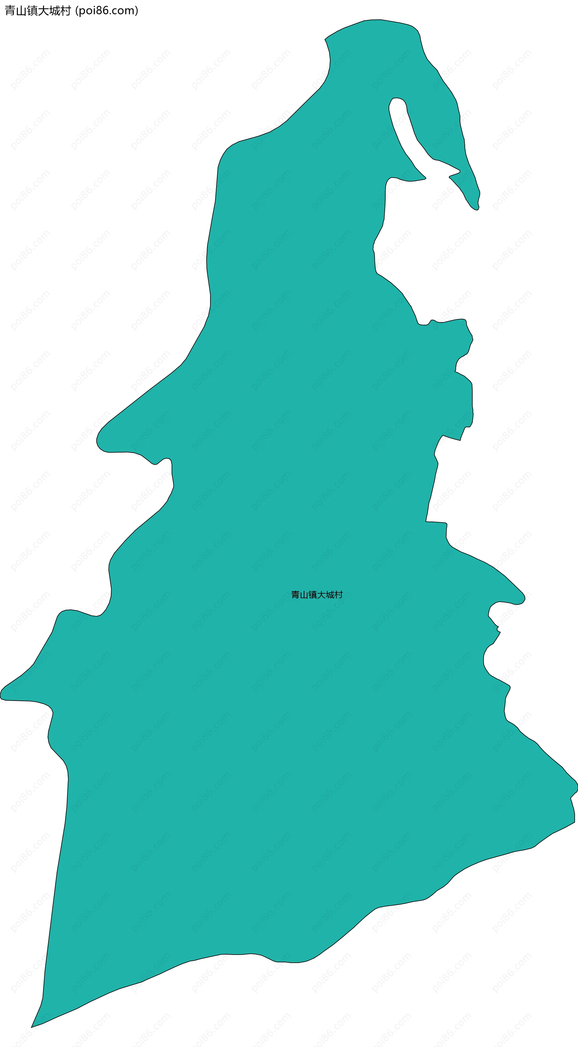 青山镇大城村边界地图