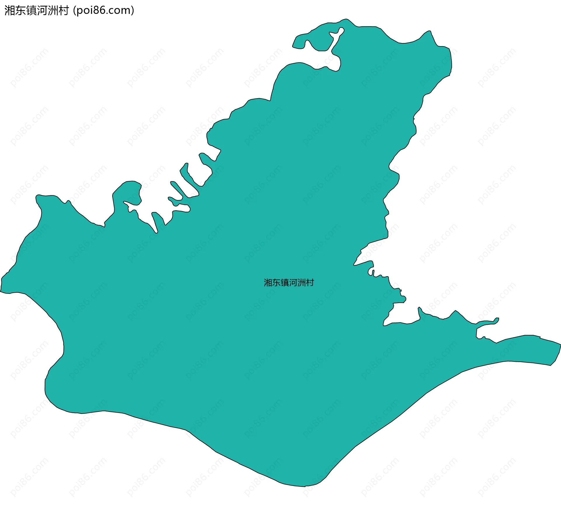 湘东镇河洲村边界地图