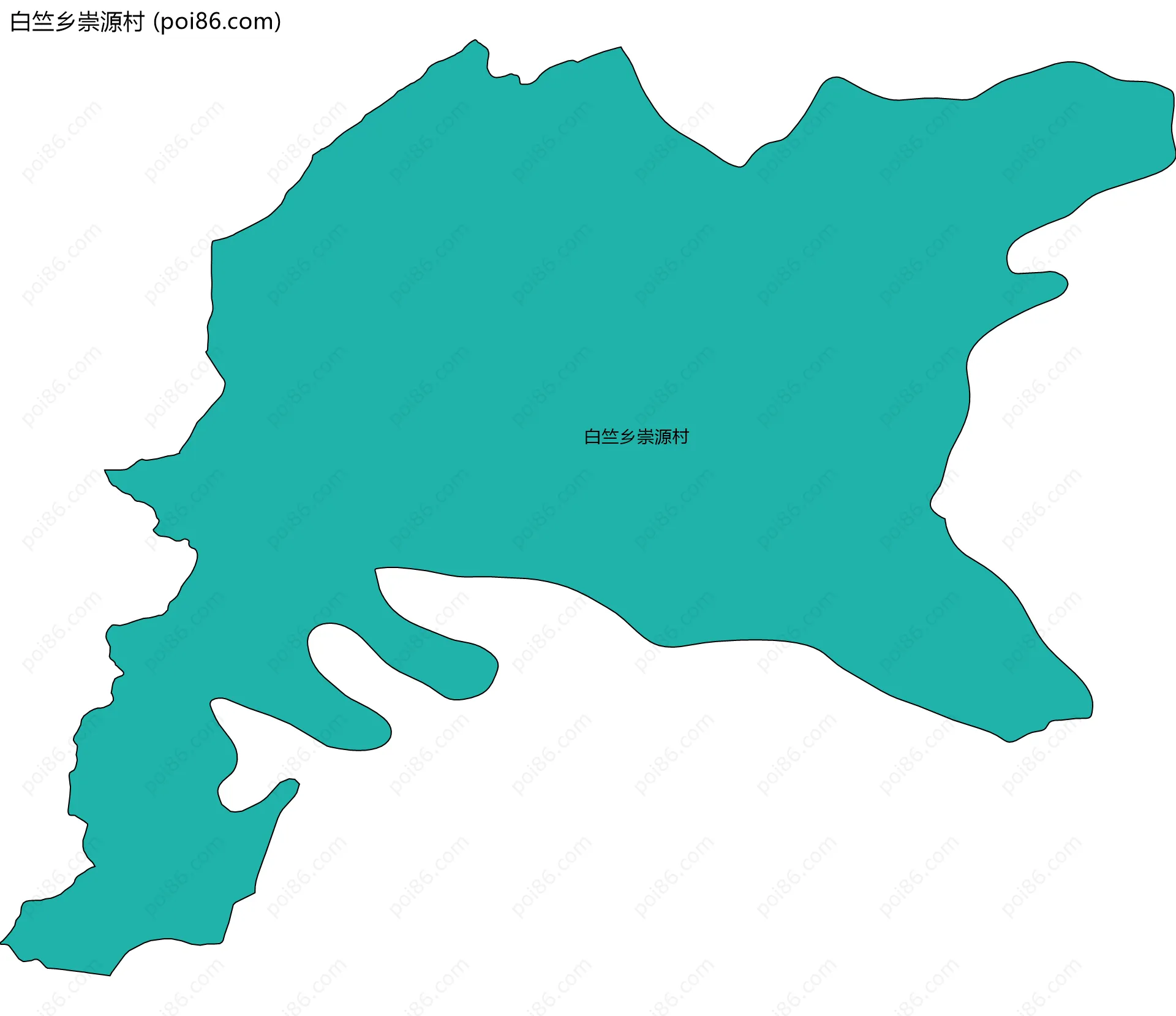 白竺乡崇源村边界地图