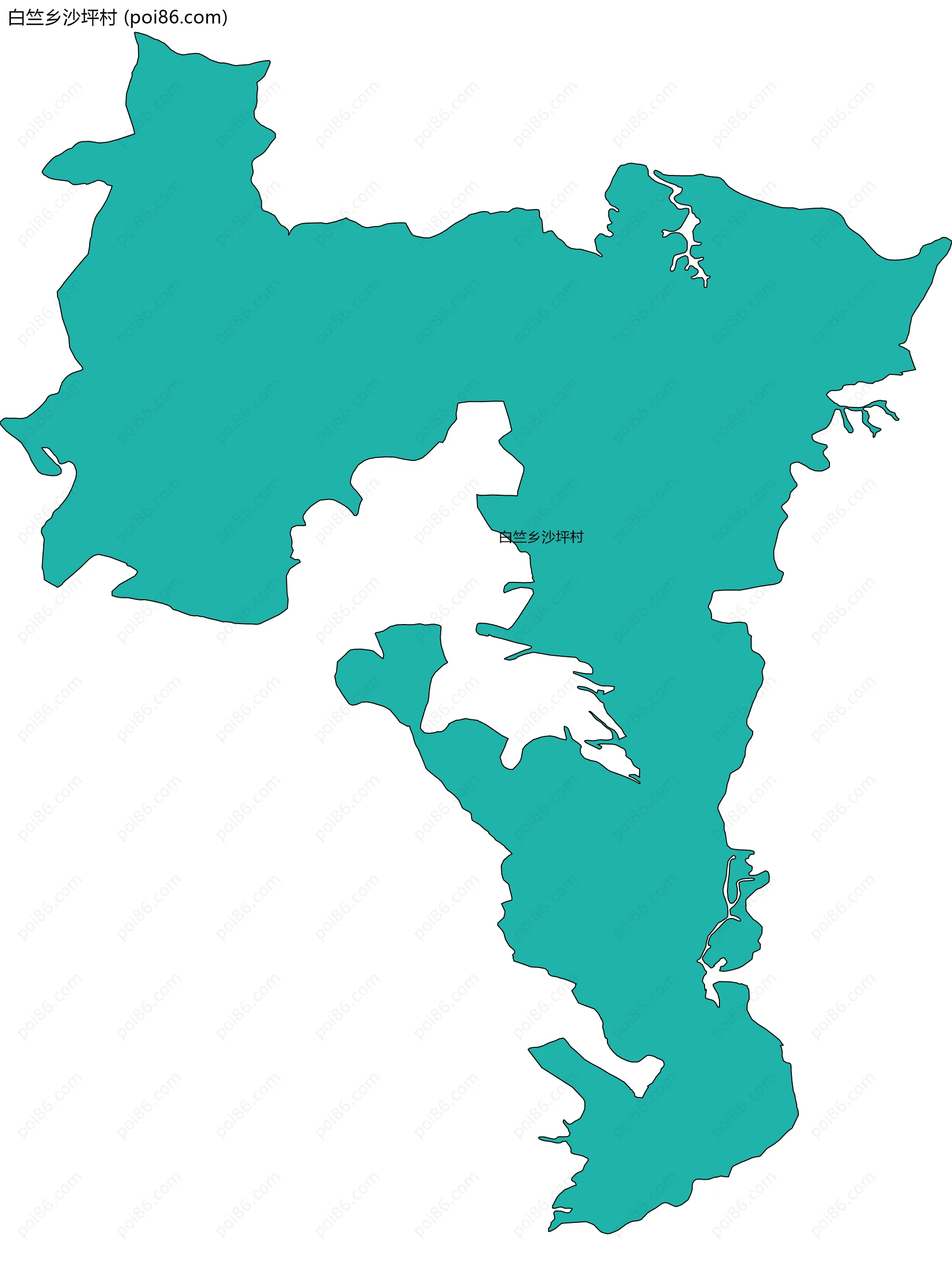 白竺乡沙坪村边界地图