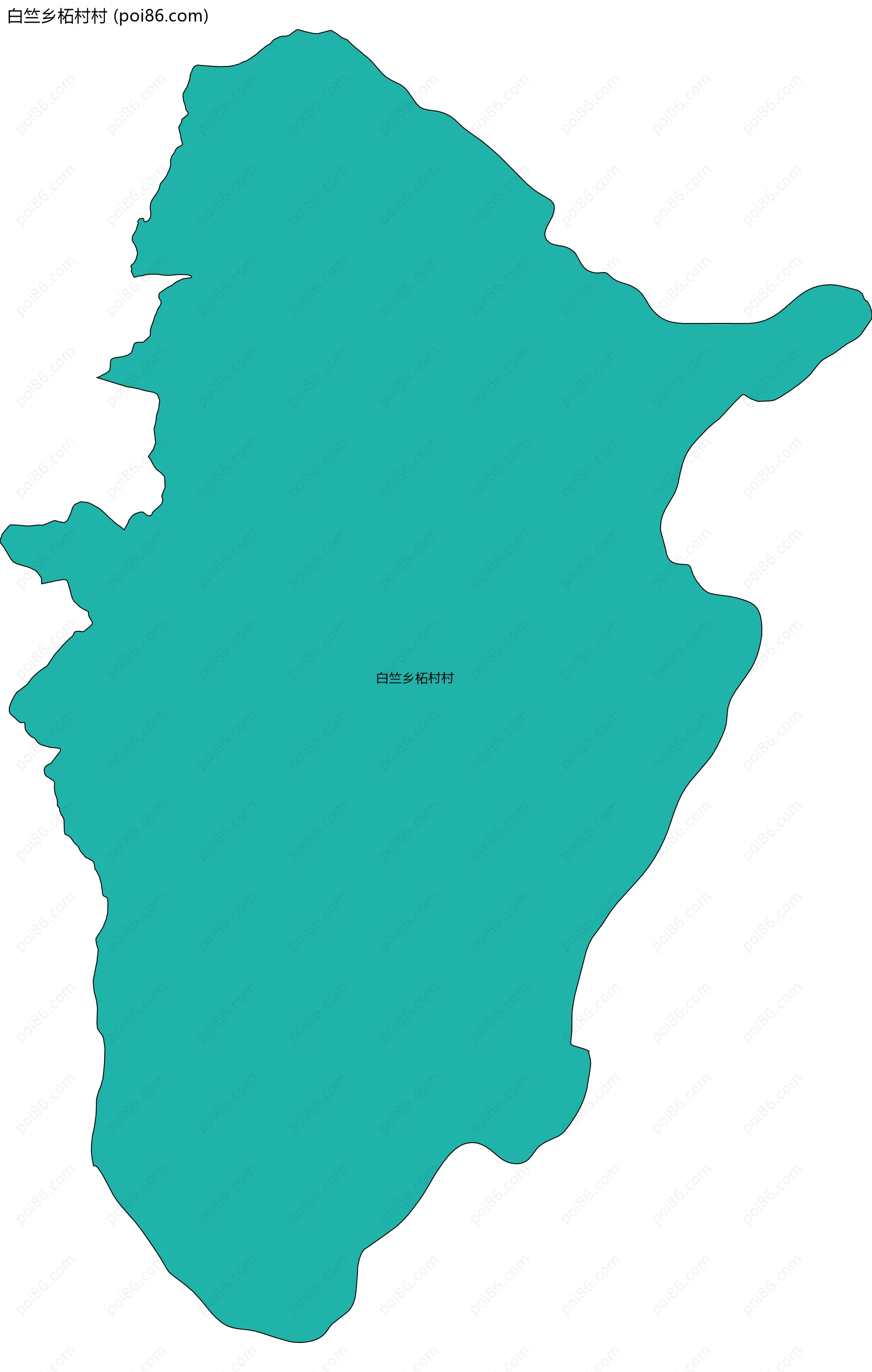 白竺乡柘村村边界地图