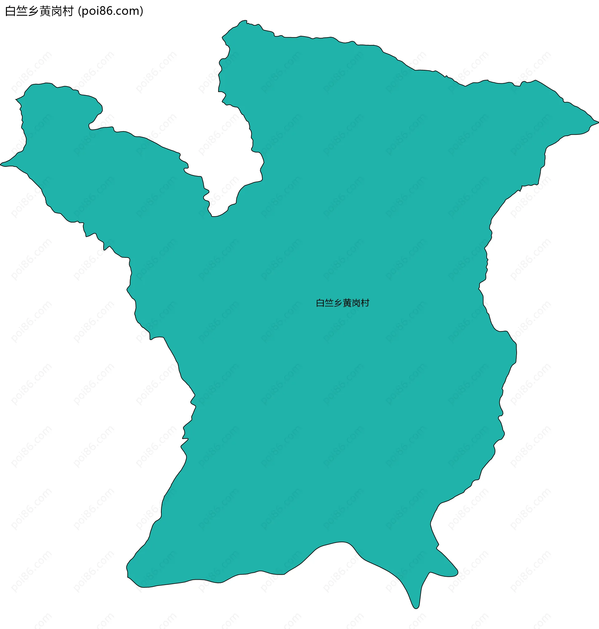 白竺乡黄岗村边界地图