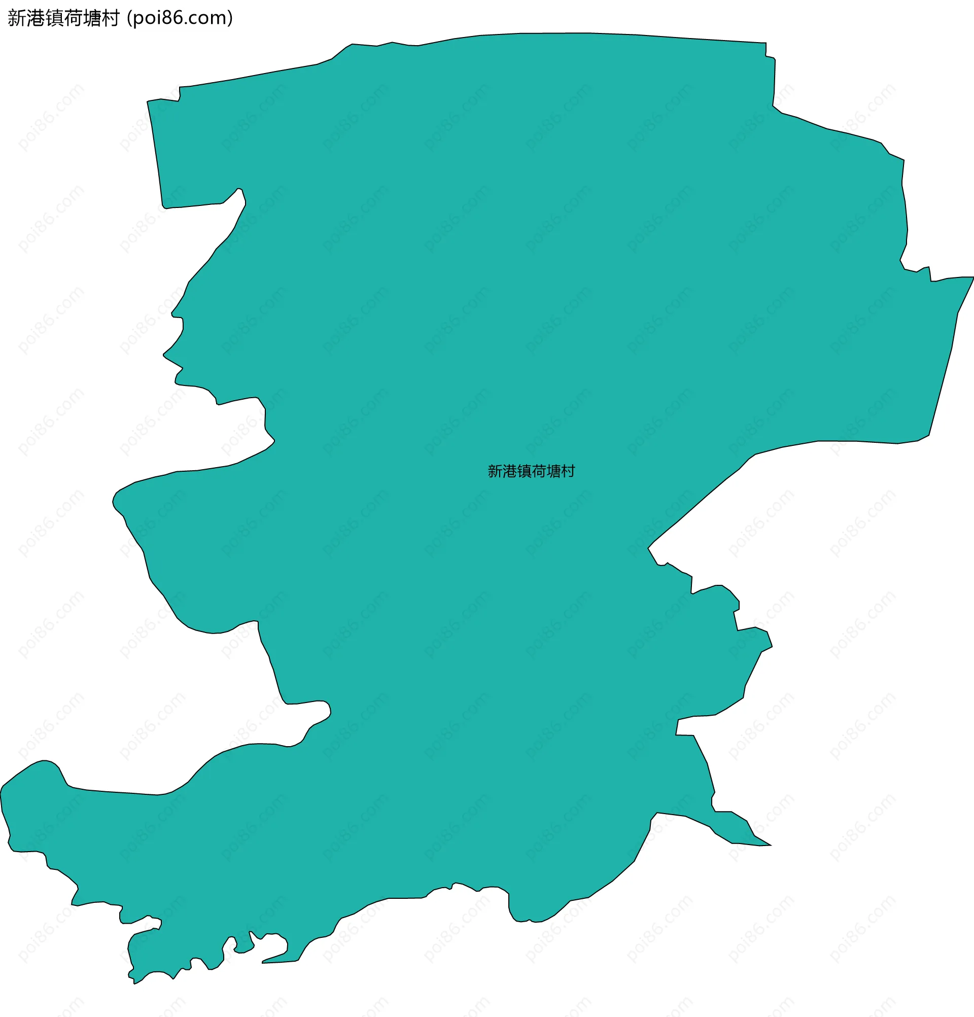 新港镇荷塘村边界地图