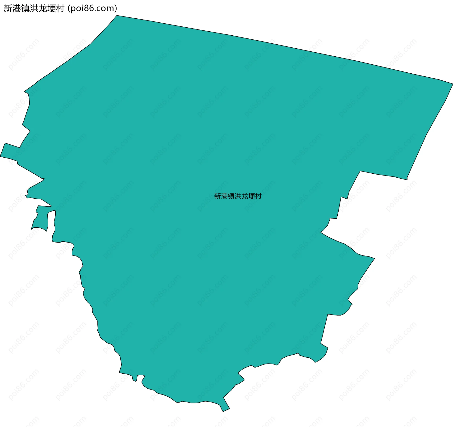 新港镇洪龙埂村边界地图