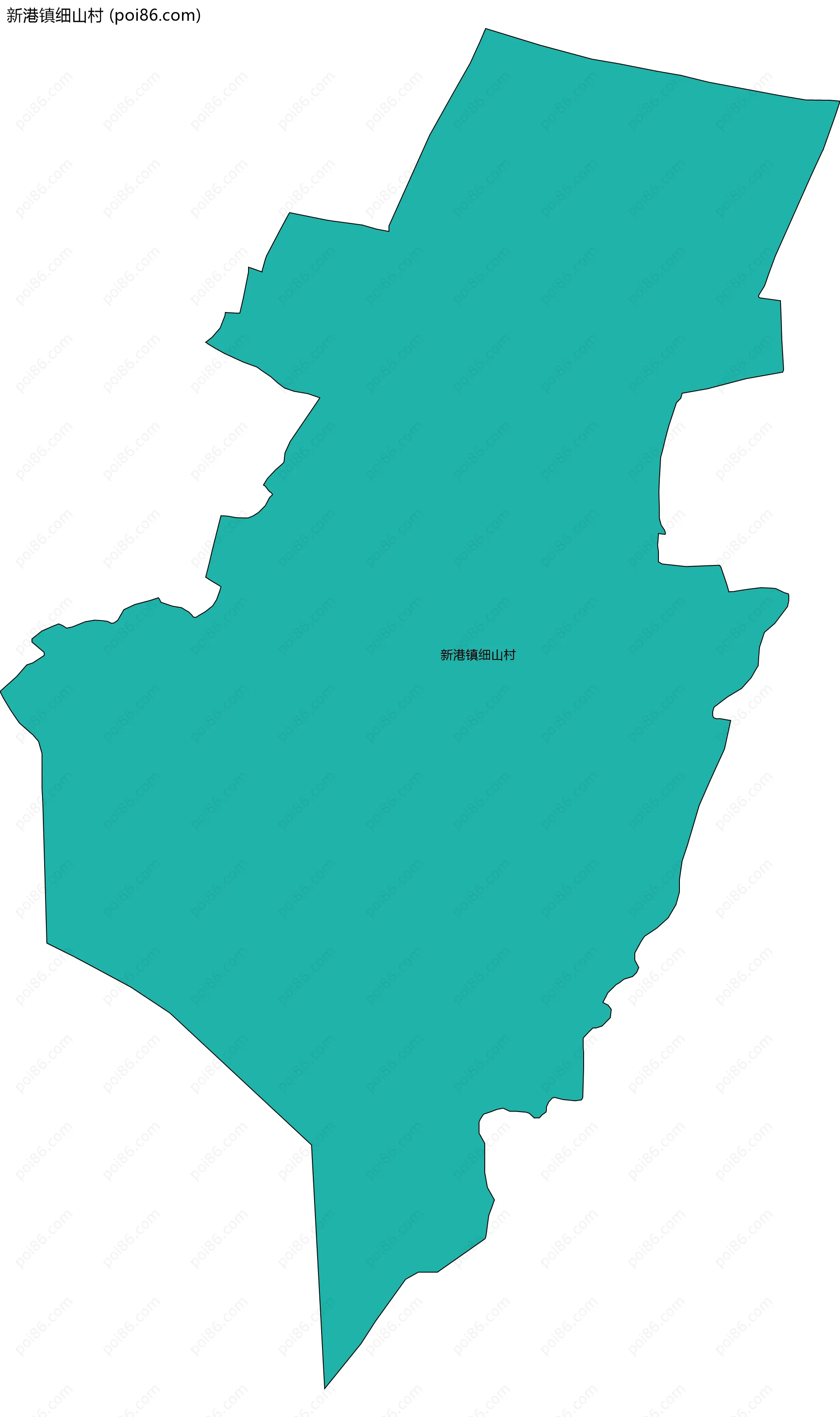 新港镇细山村边界地图