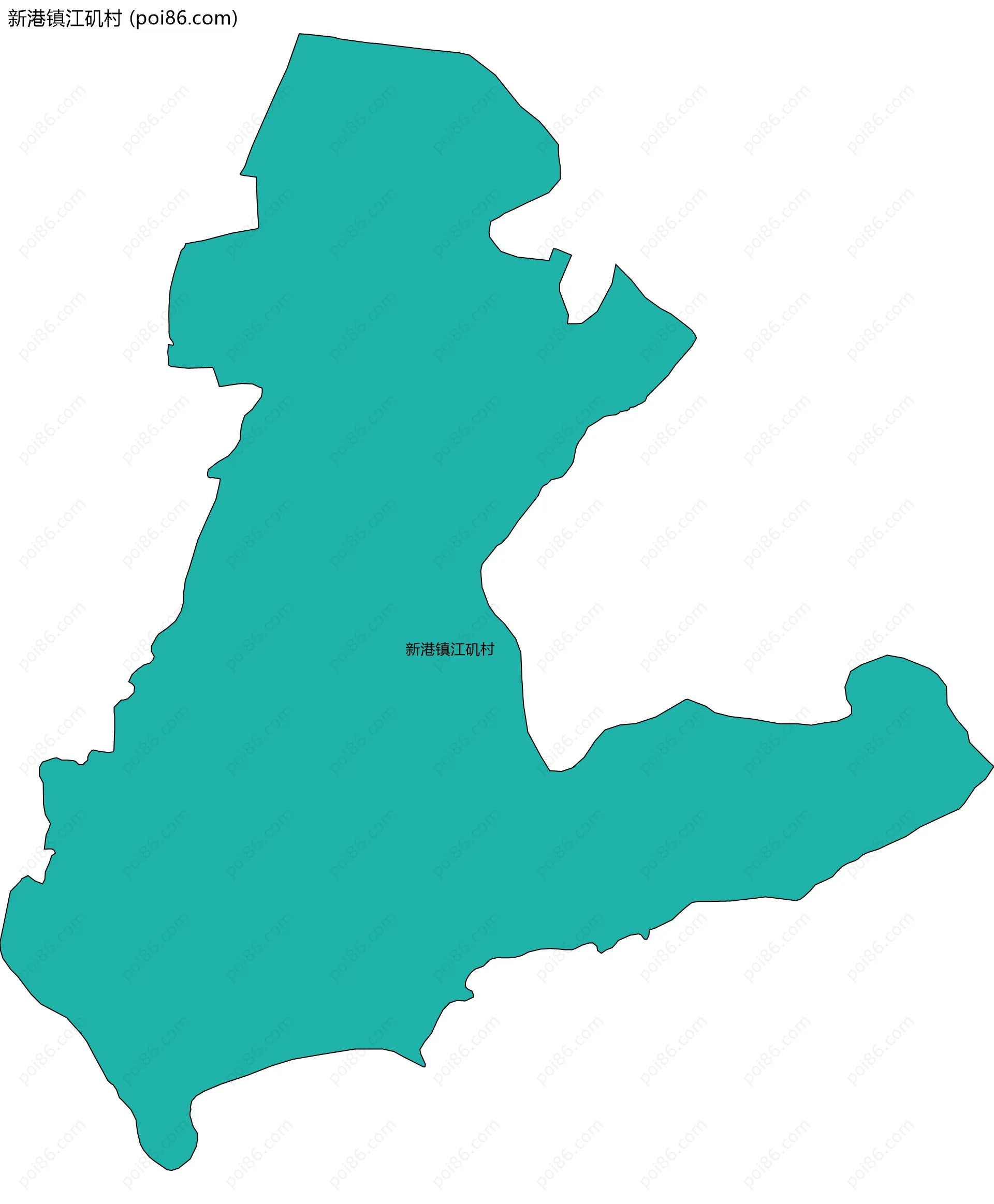 新港镇江矶村边界地图