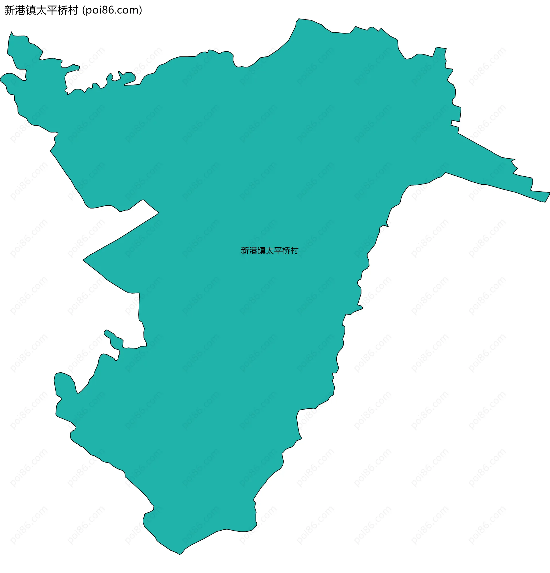 新港镇太平桥村边界地图