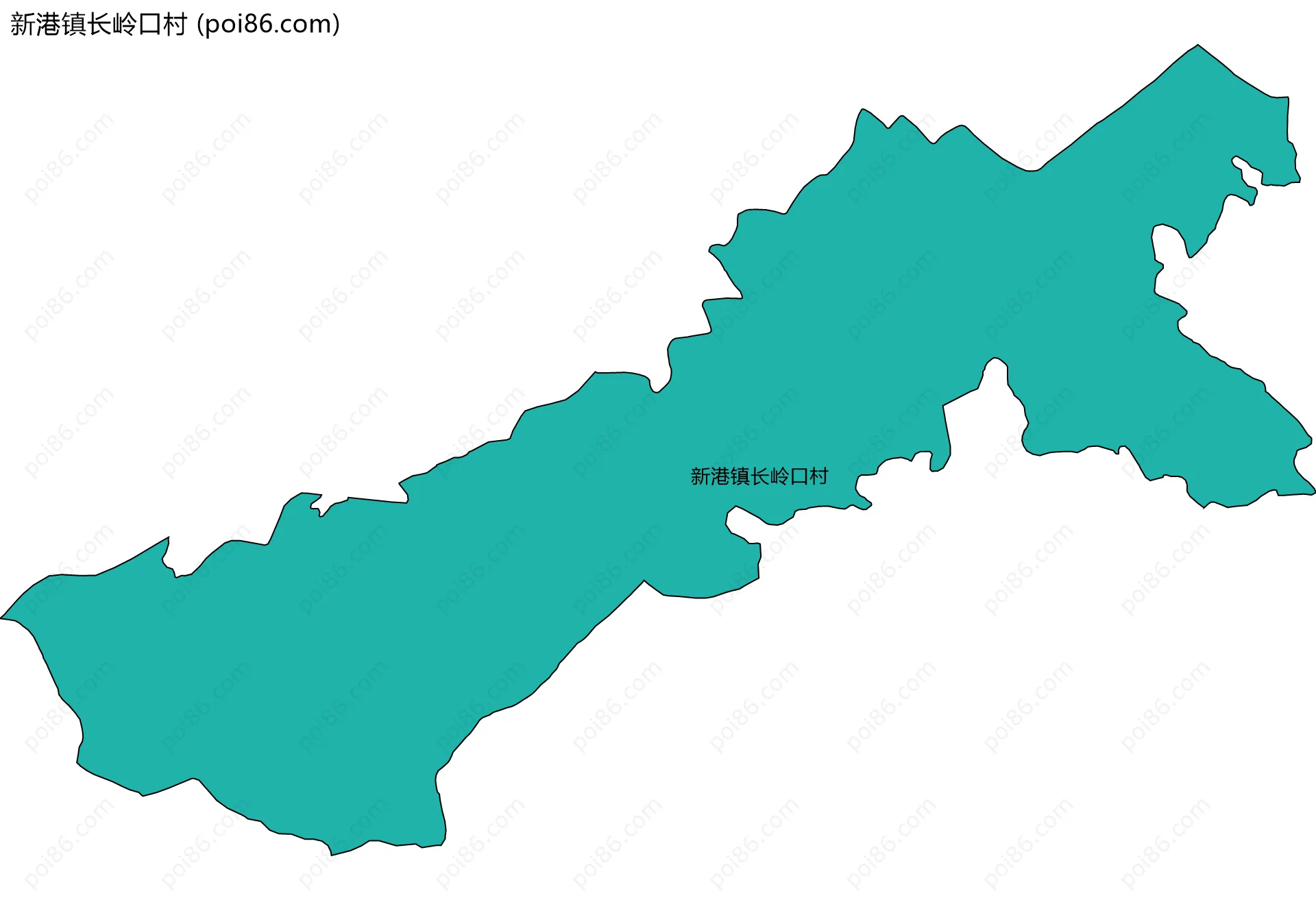 新港镇长岭口村边界地图