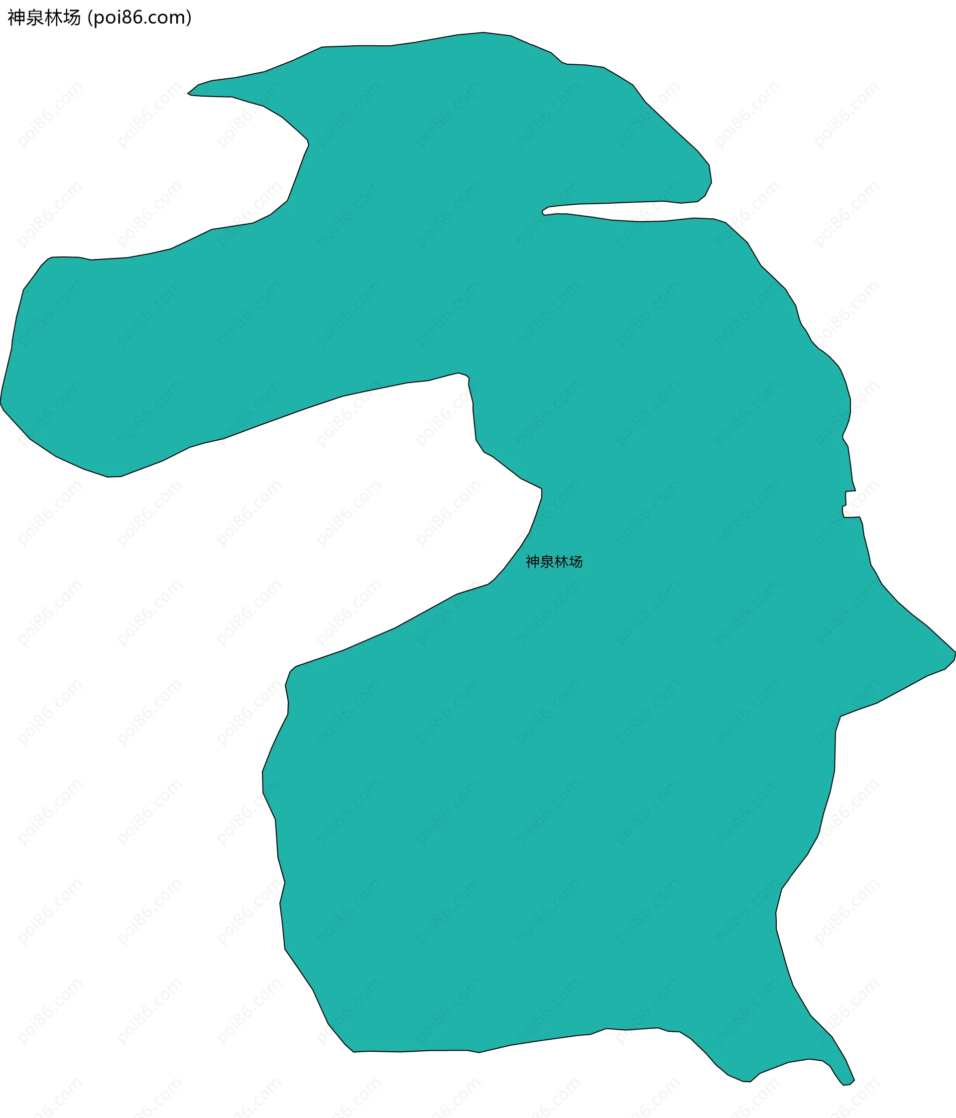 神泉林场边界地图(五级行政区划)