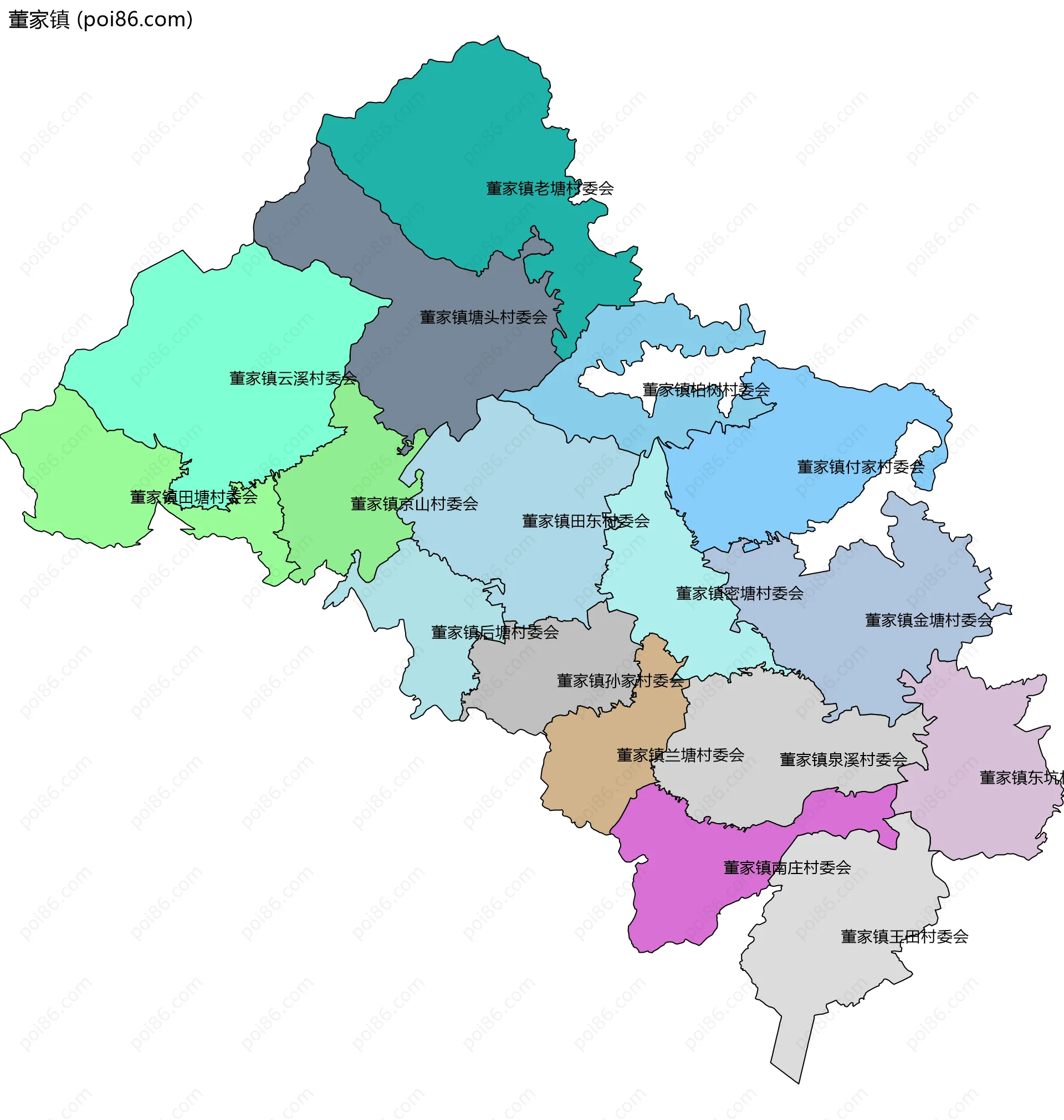 董家镇边界地图(五级行政区划)