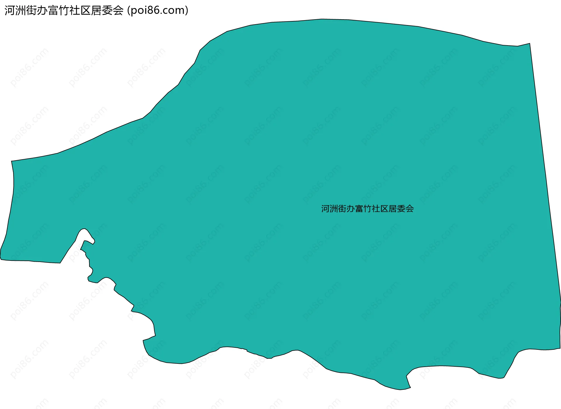 河洲街办富竹社区居委会边界地图