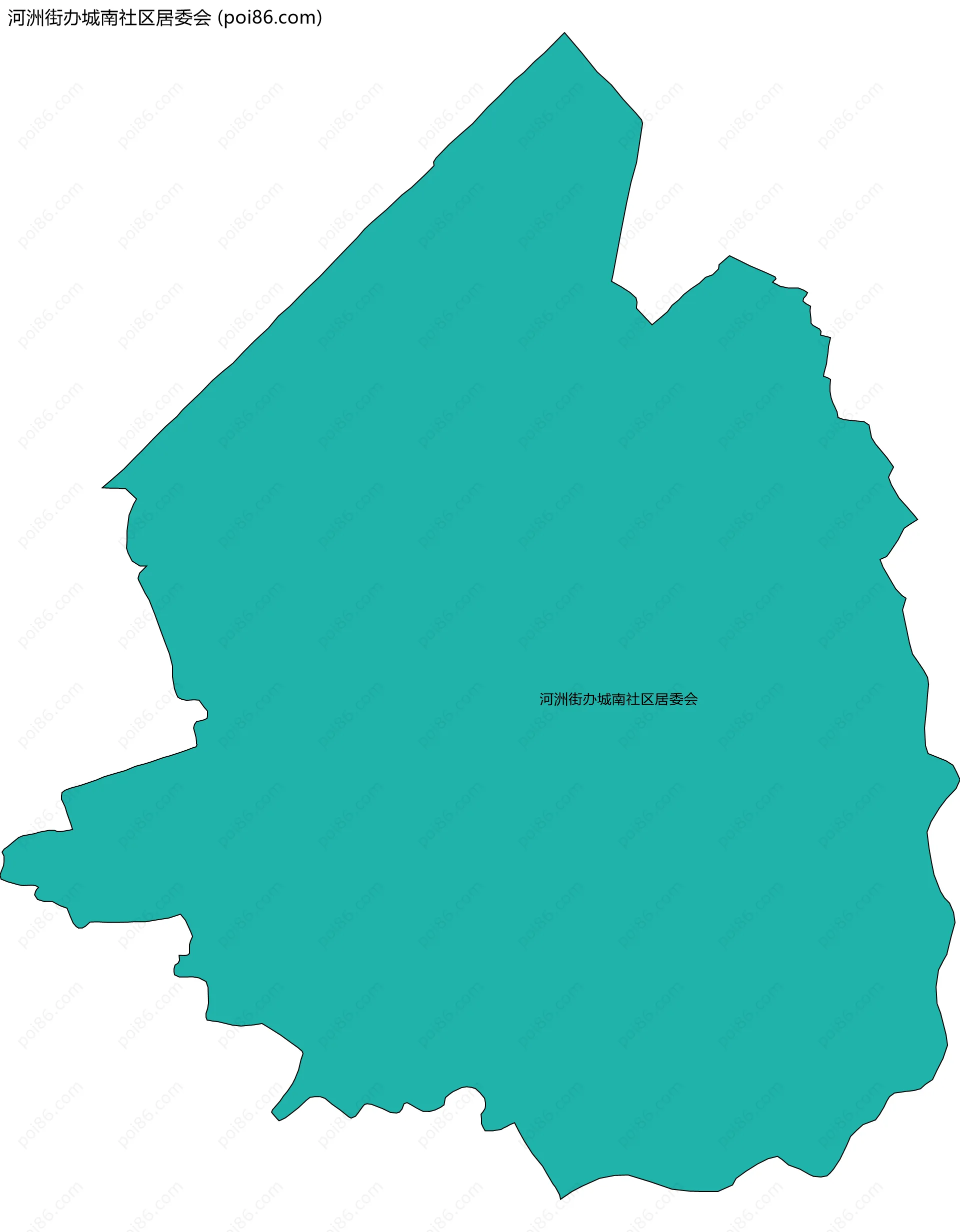 河洲街办城南社区居委会边界地图