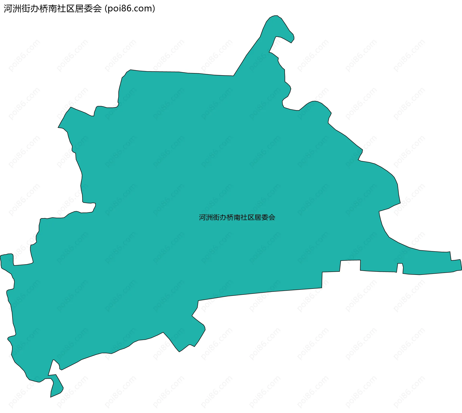河洲街办桥南社区居委会边界地图