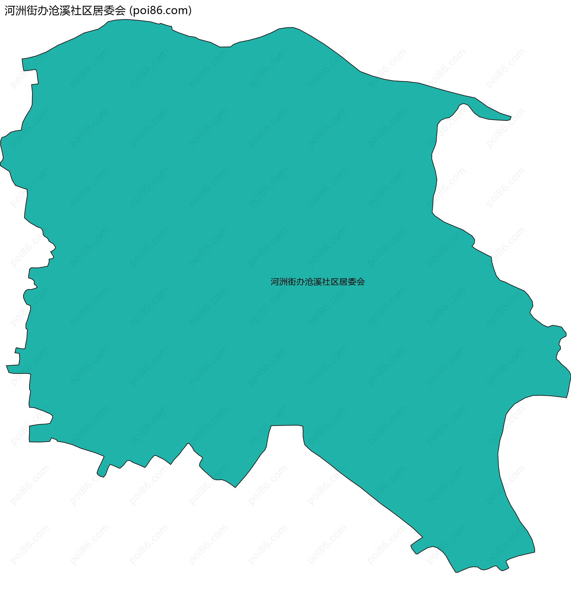 河洲街办沧溪社区居委会边界地图