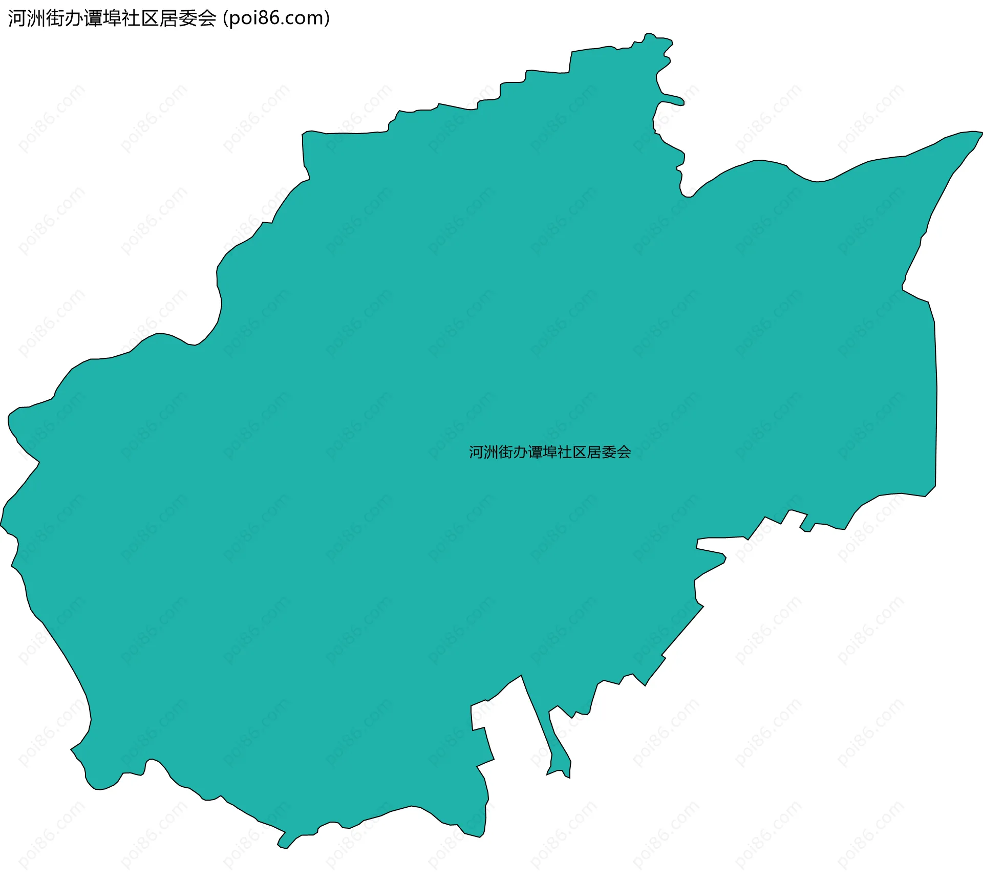 河洲街办谭埠社区居委会边界地图