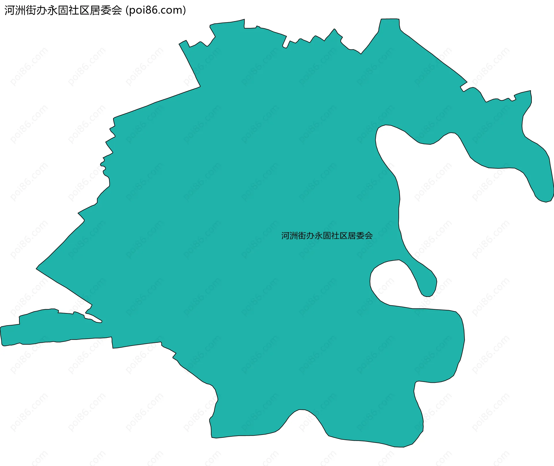 河洲街办永固社区居委会边界地图