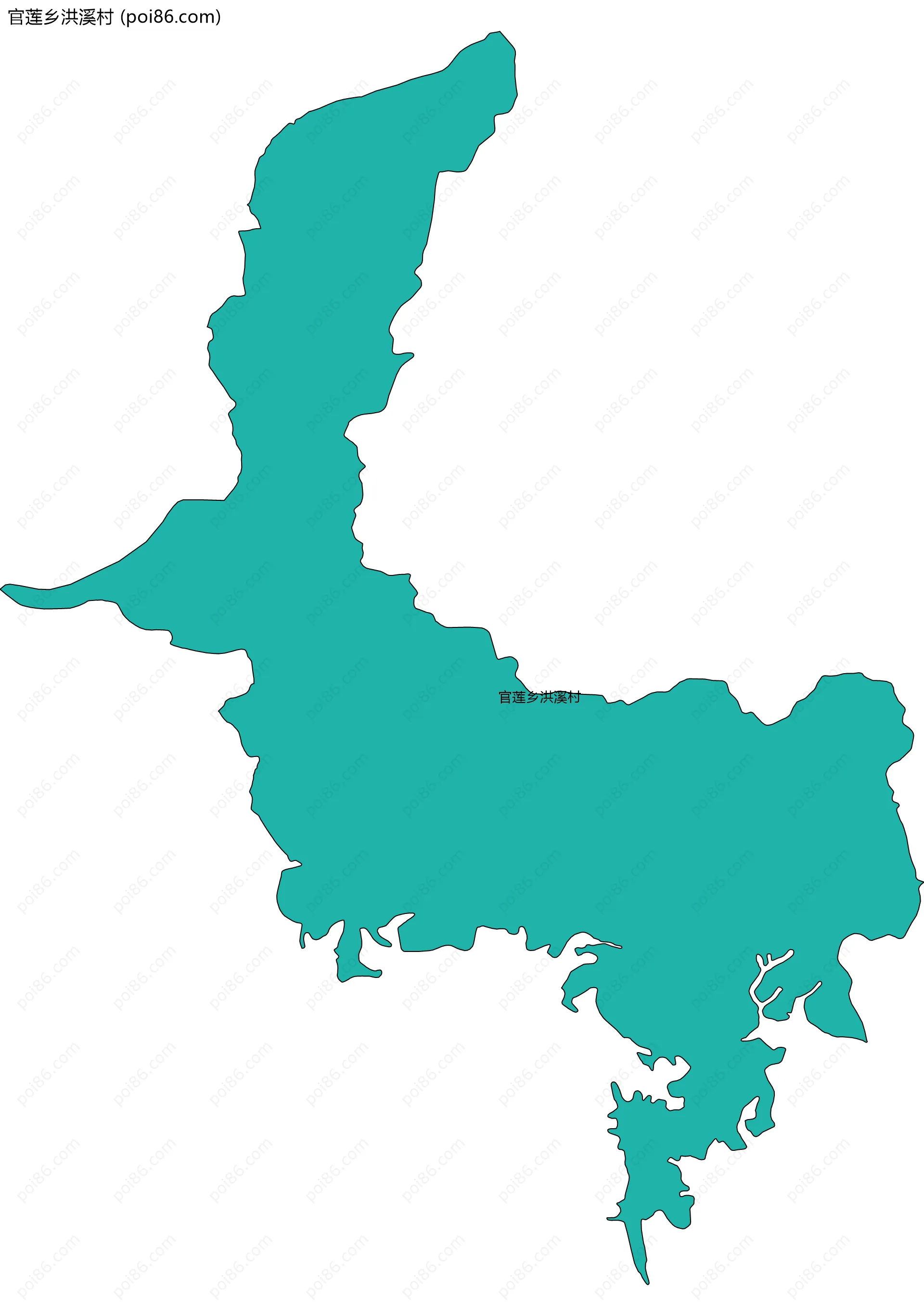 官莲乡洪溪村边界地图