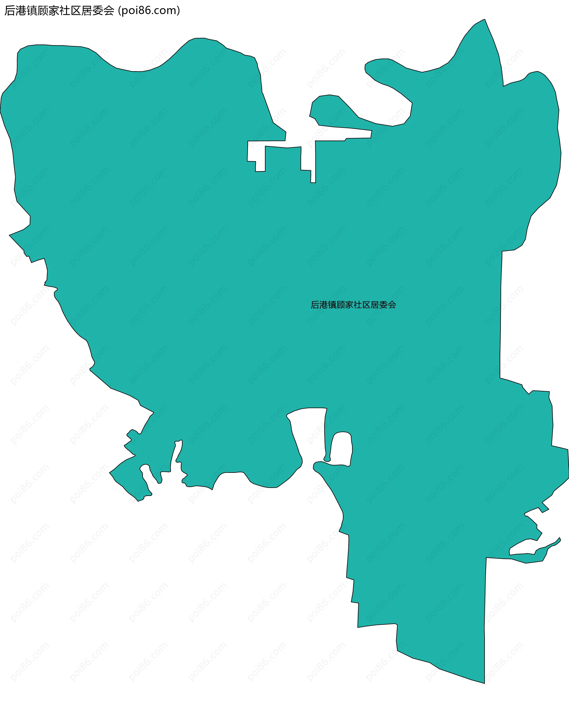 后港镇顾家社区居委会边界地图