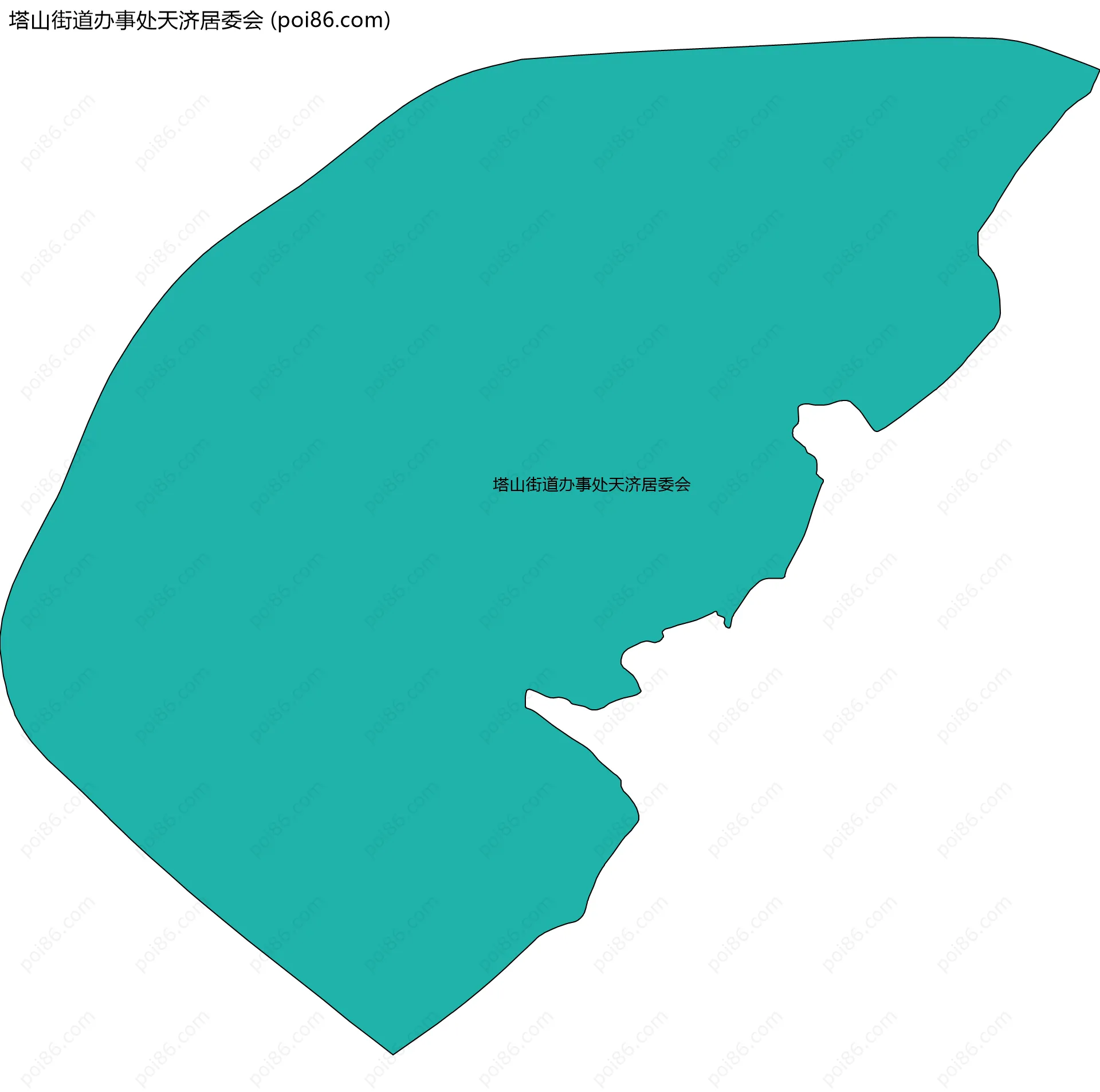 塔山街道办事处天济居委会边界地图
