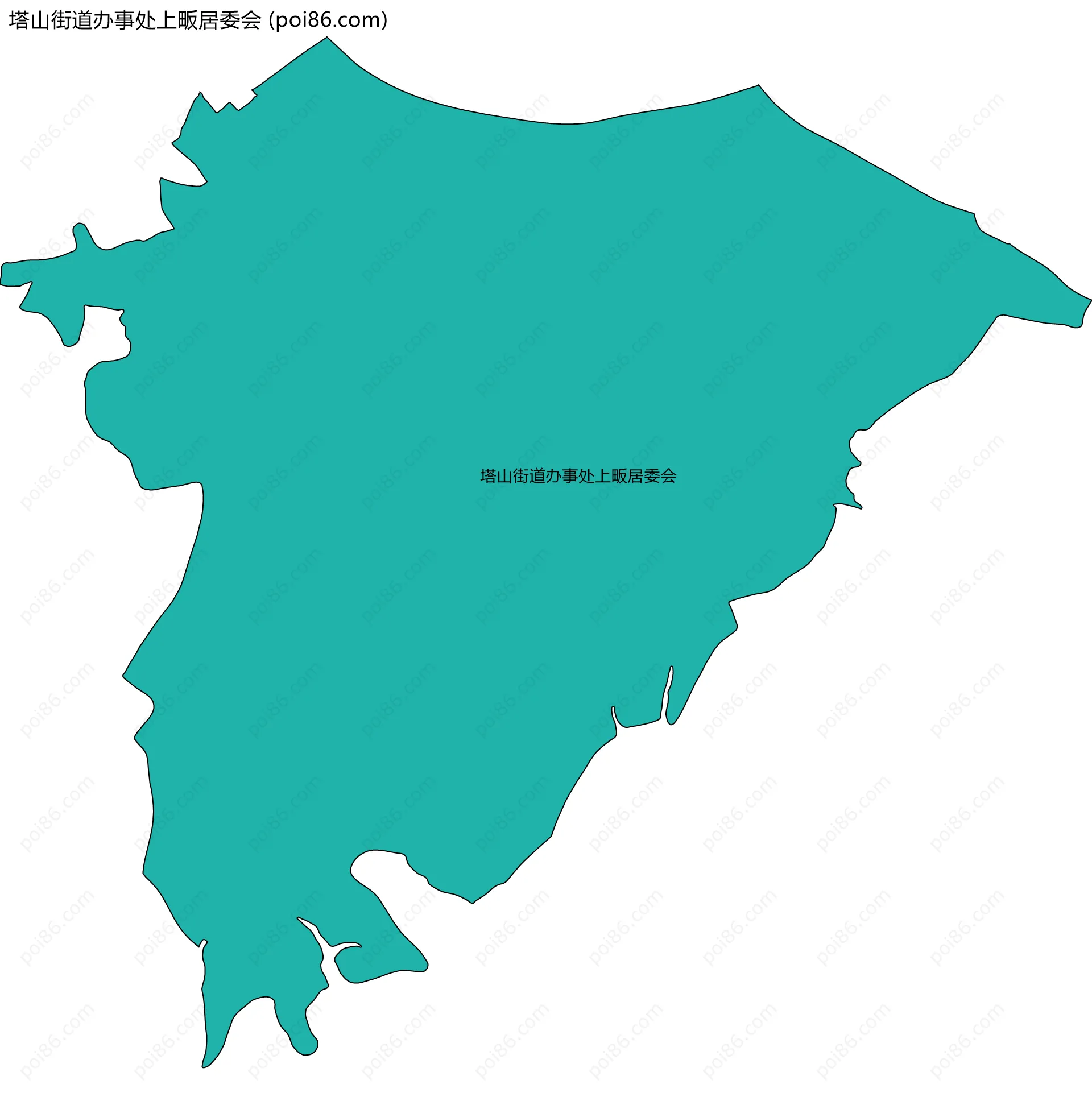 塔山街道办事处上畈居委会边界地图