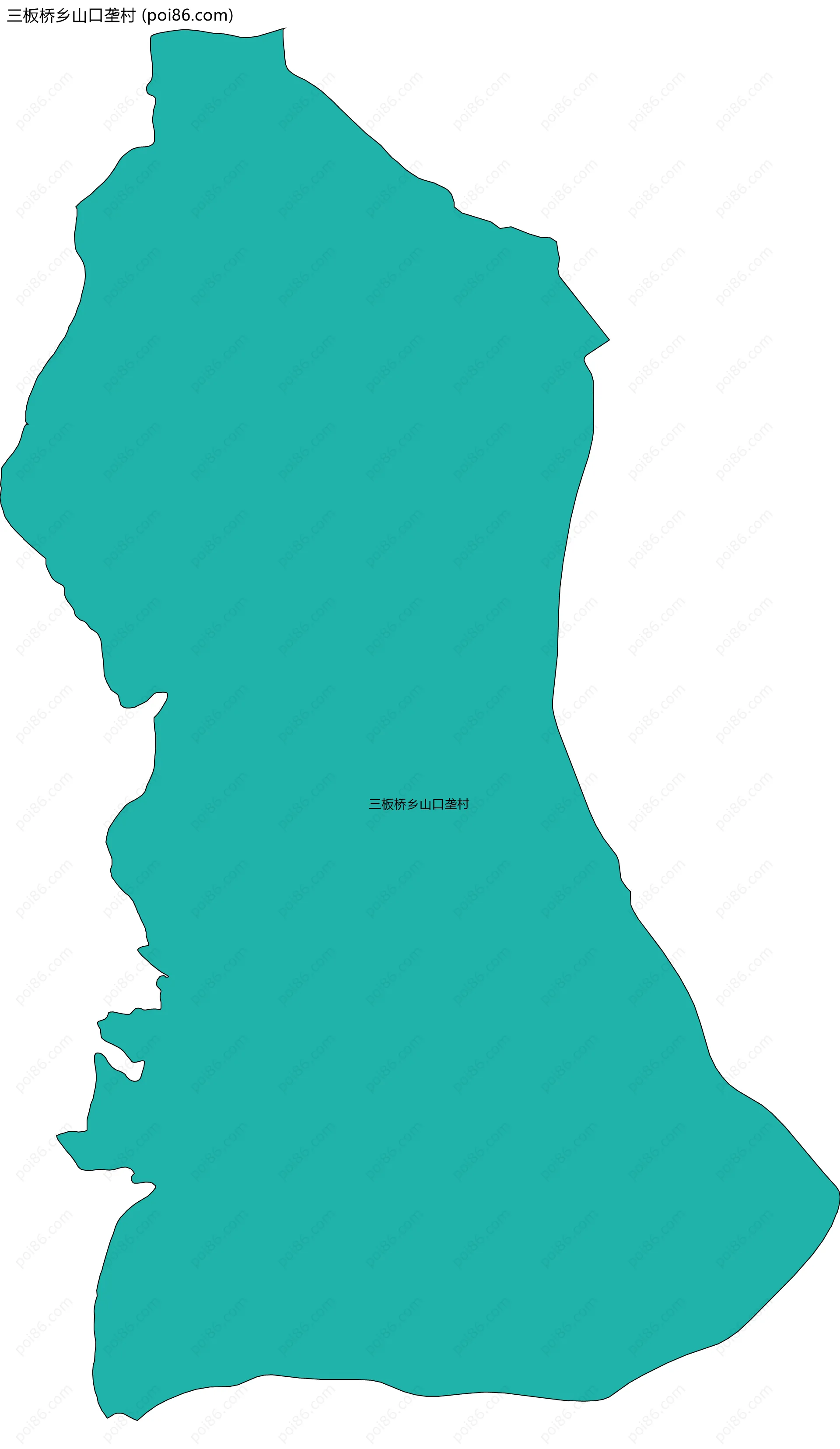 三板桥乡山口垄村边界地图