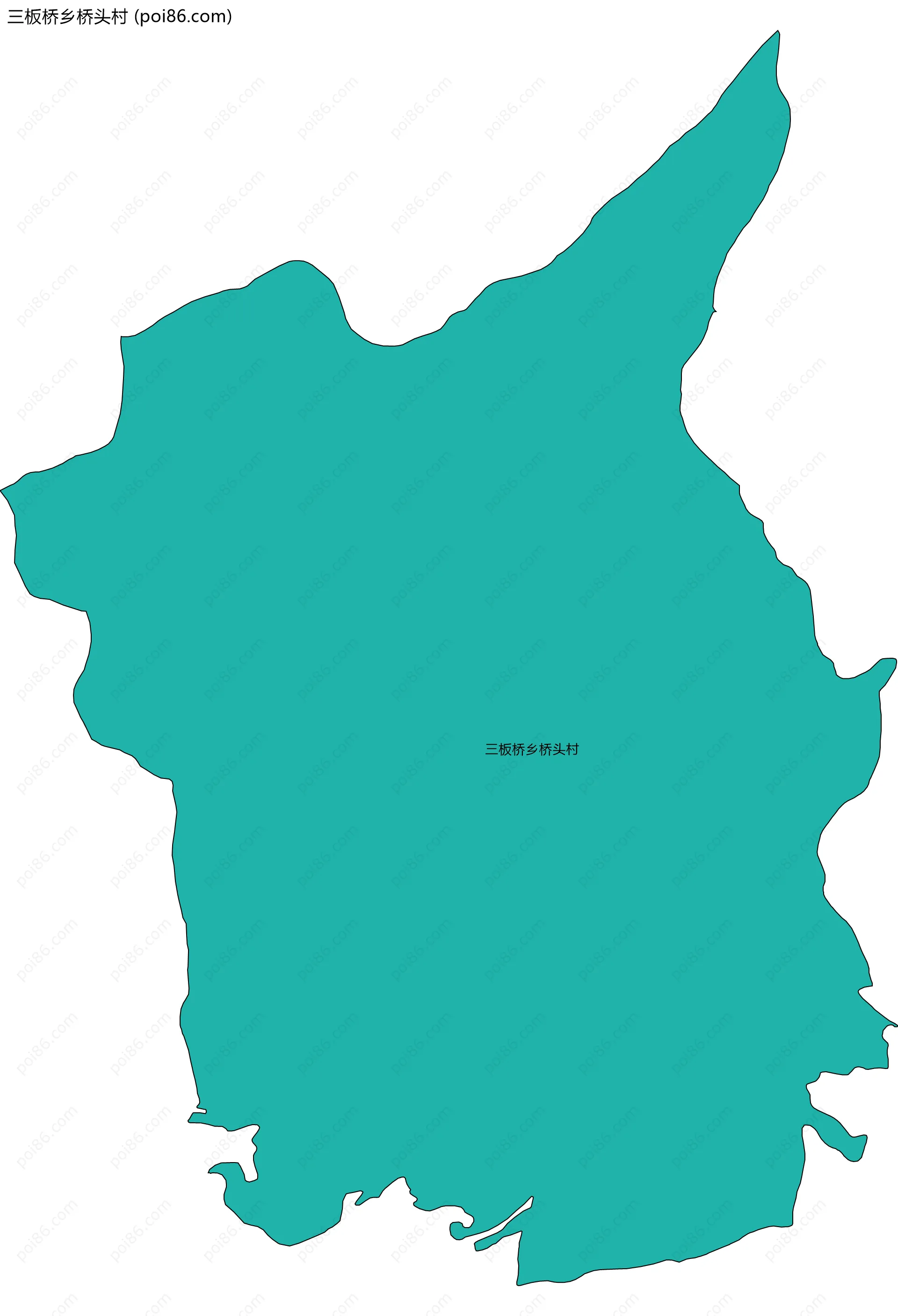 三板桥乡桥头村边界地图