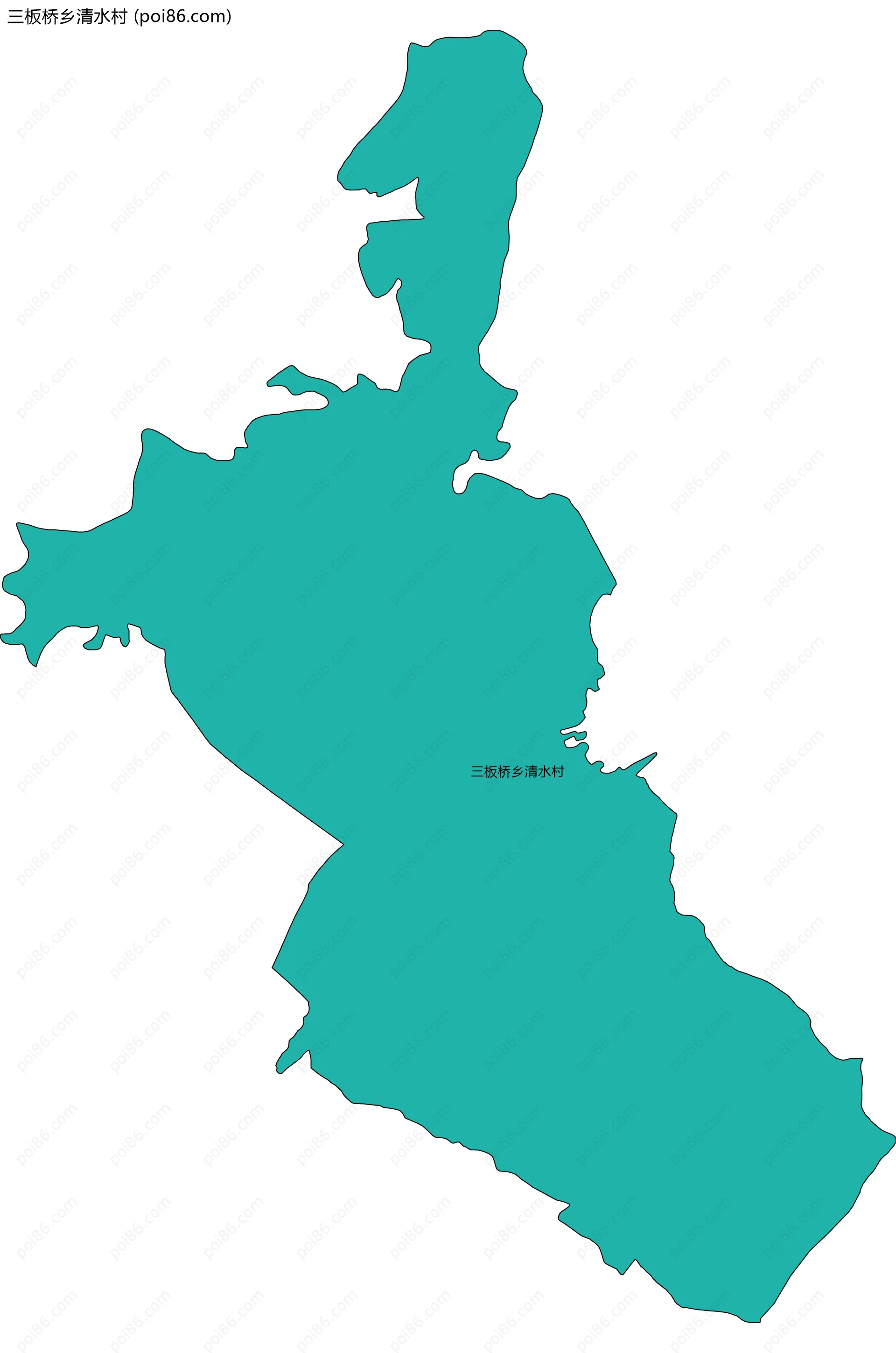 三板桥乡清水村边界地图