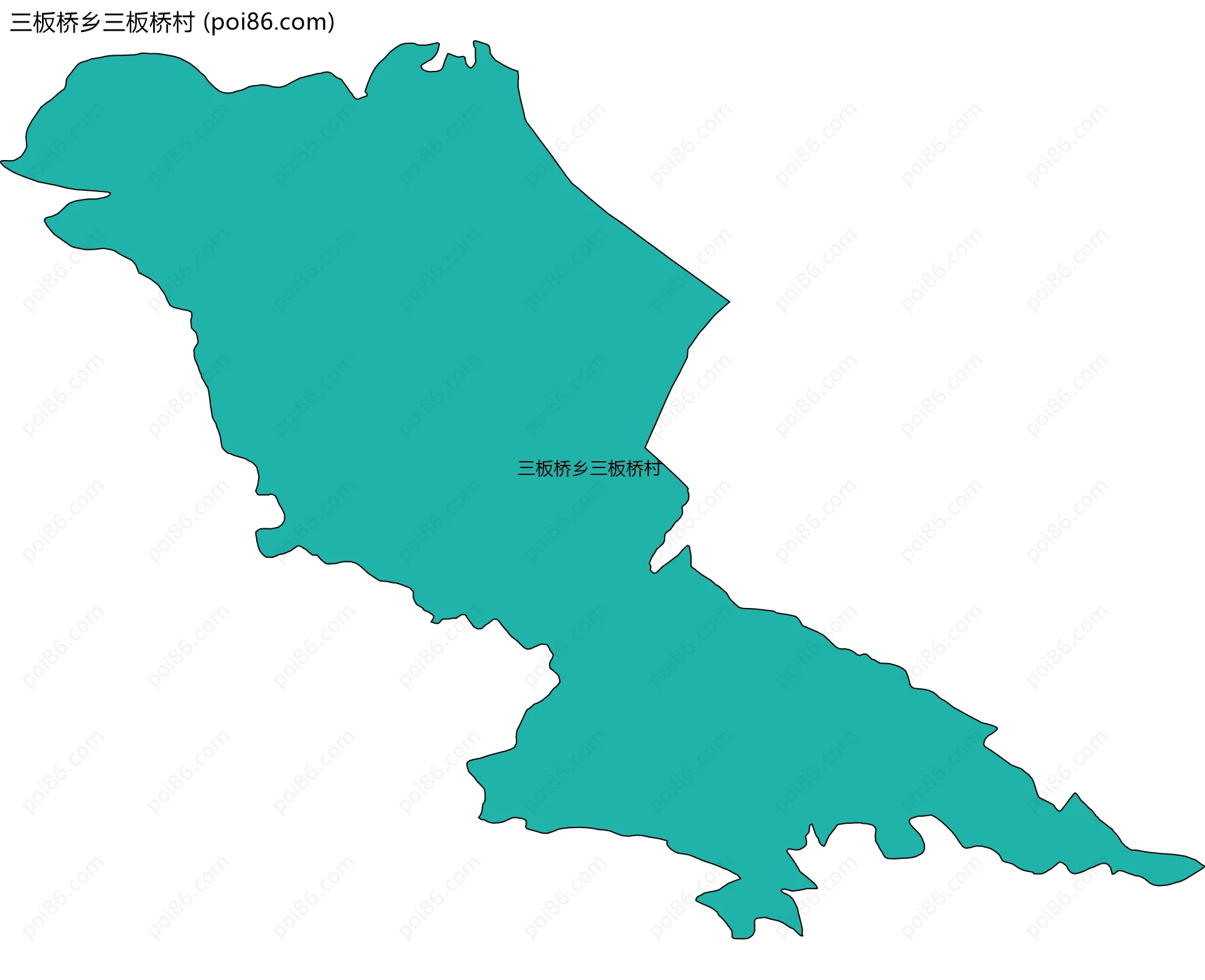 三板桥乡三板桥村边界地图