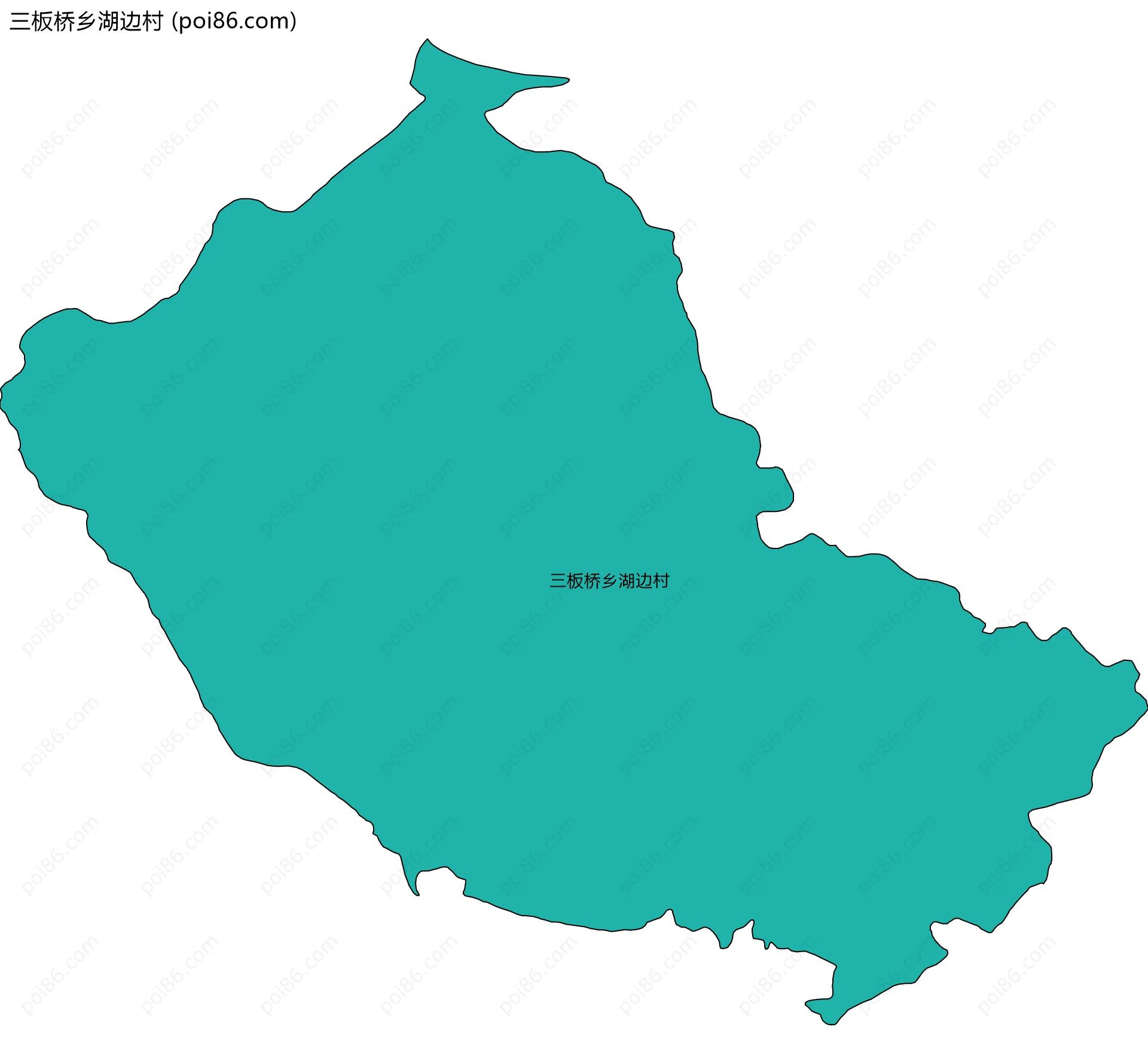 三板桥乡湖边村边界地图