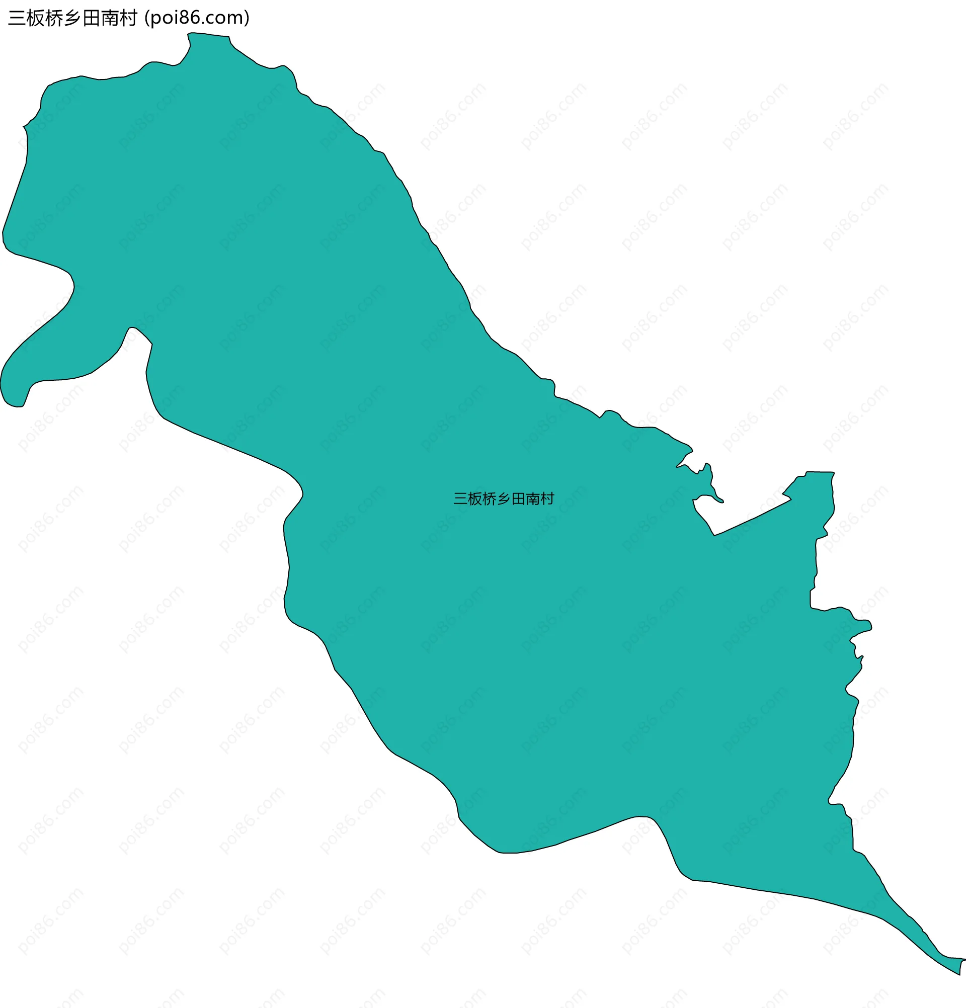 三板桥乡田南村边界地图