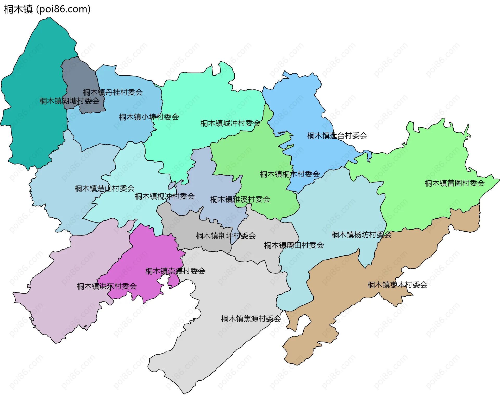 桐木镇边界地图(五级行政区划)