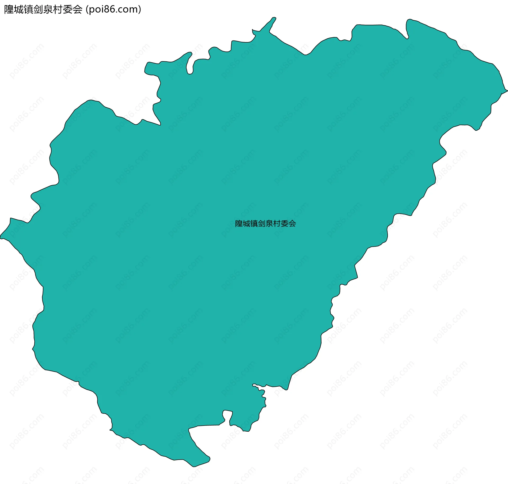 隍城镇剑泉村委会边界地图