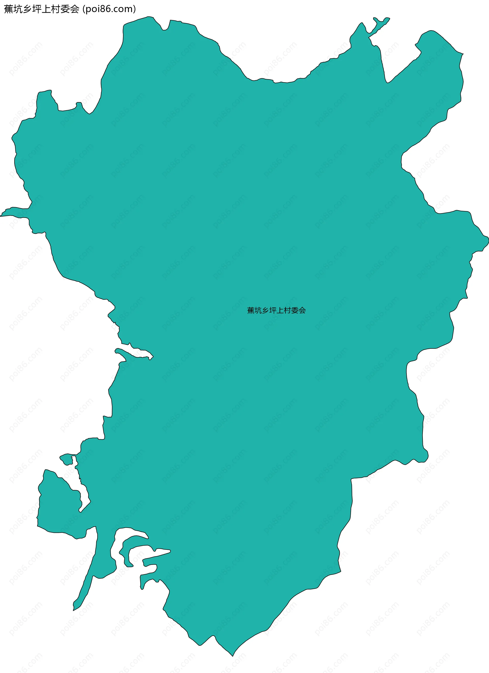 蕉坑乡坪上村委会边界地图