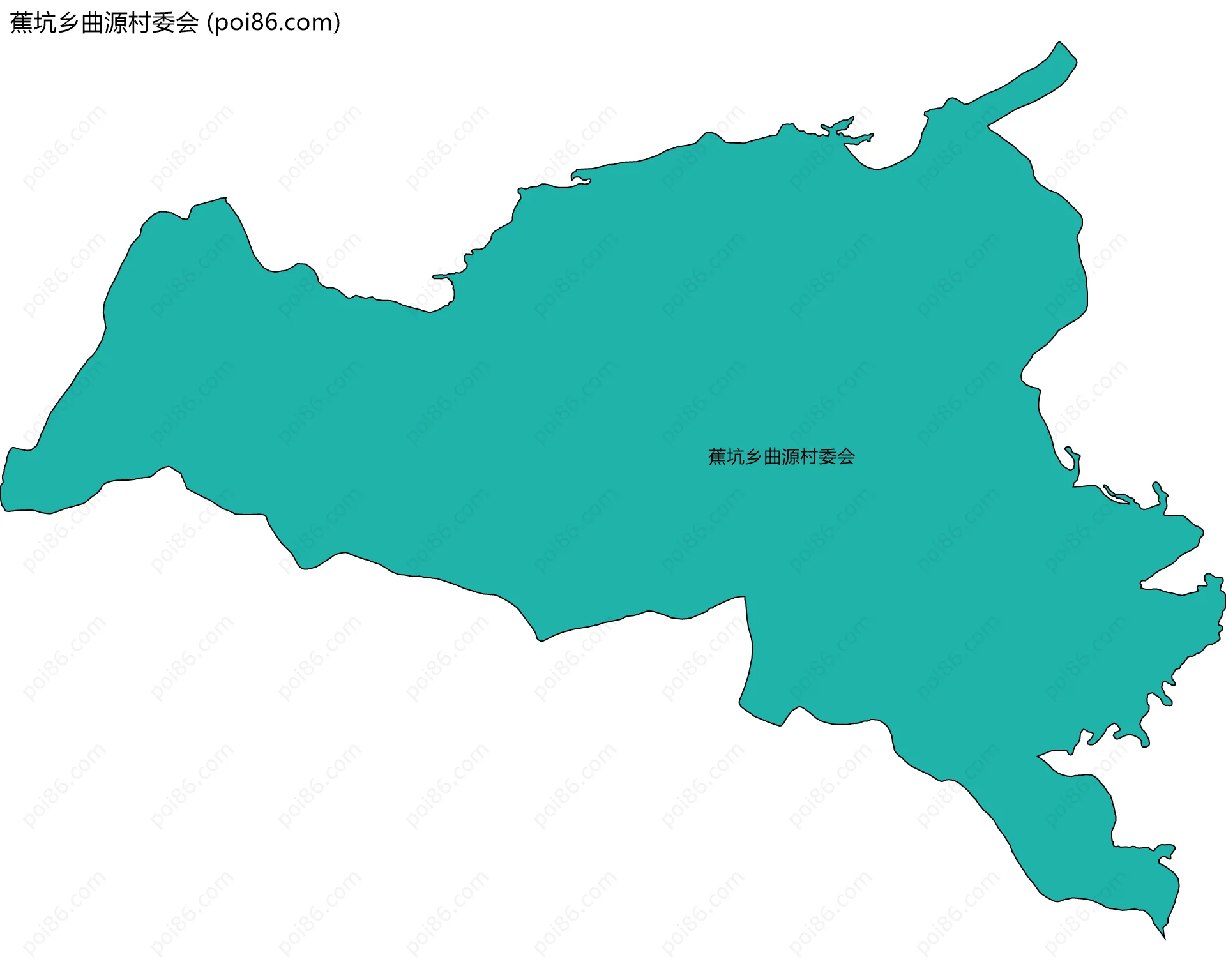 蕉坑乡曲源村委会边界地图