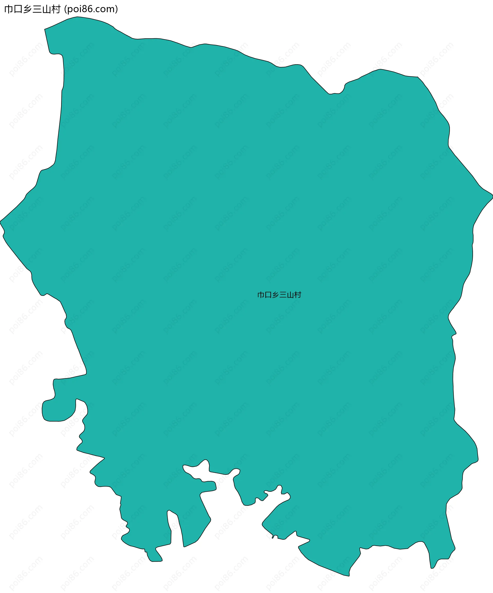 巾口乡三山村边界地图