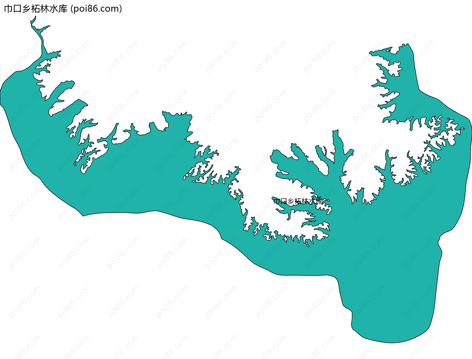 巾口乡柘林水库边界地图