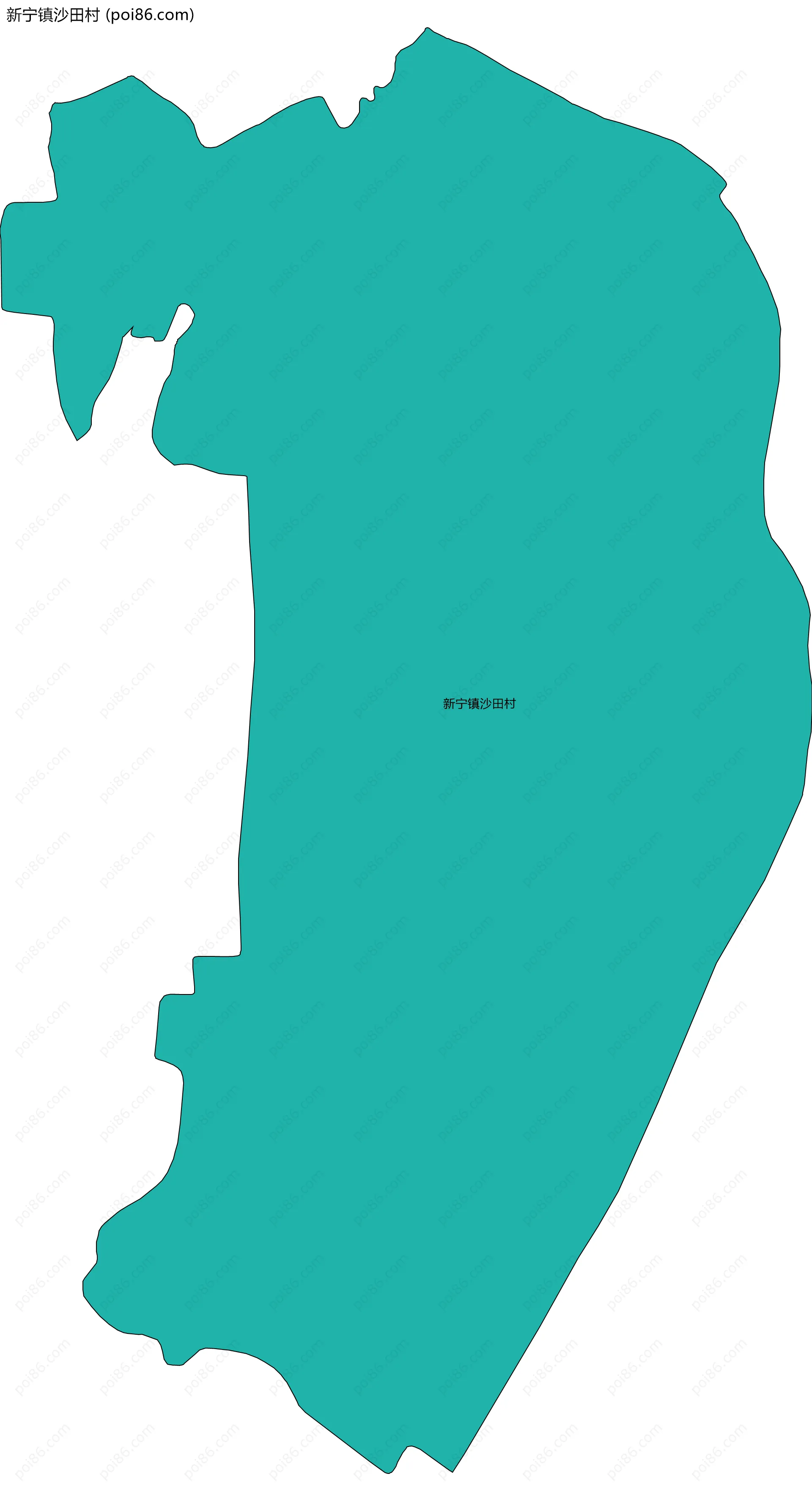 新宁镇沙田村边界地图