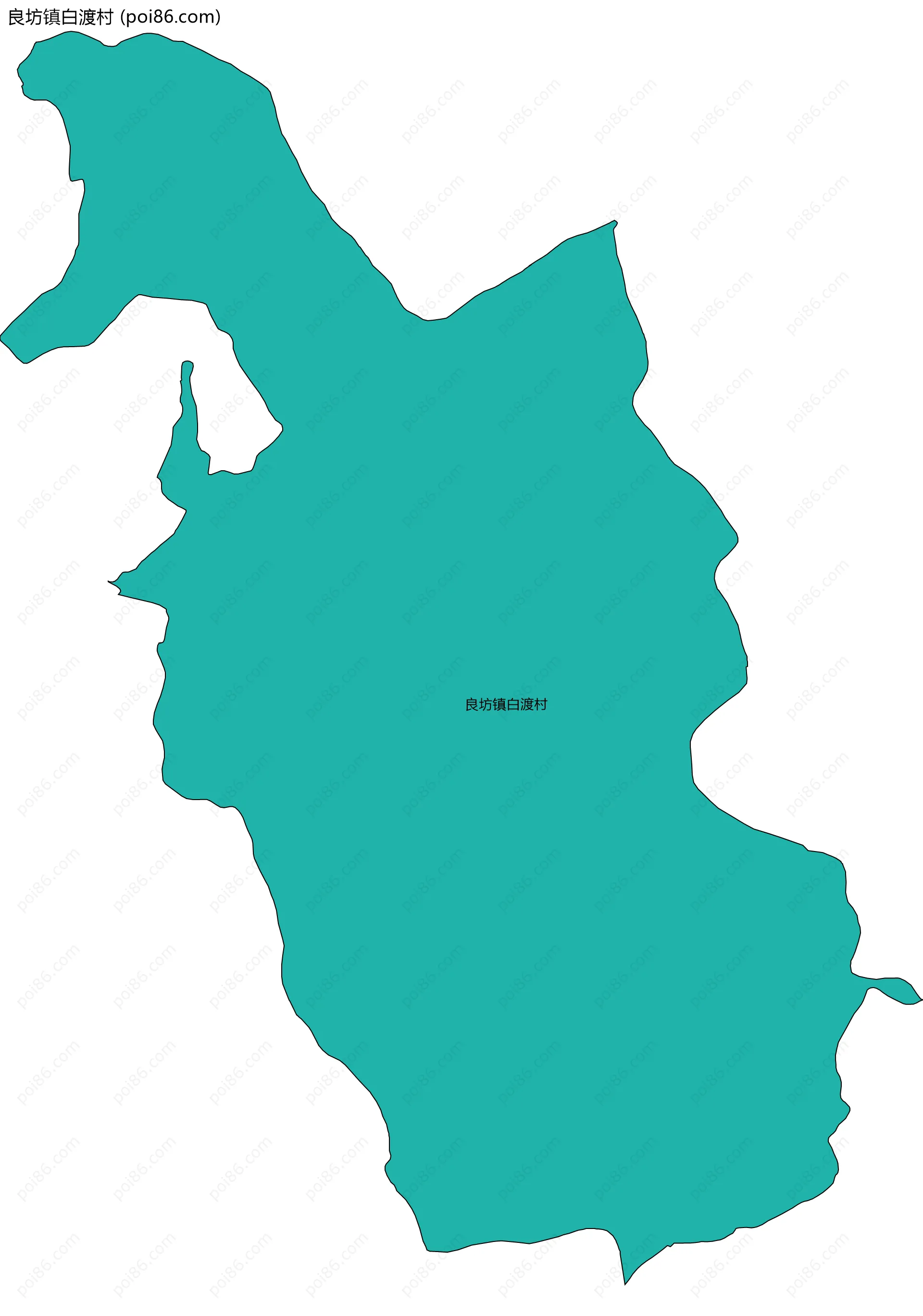 良坊镇白渡村边界地图