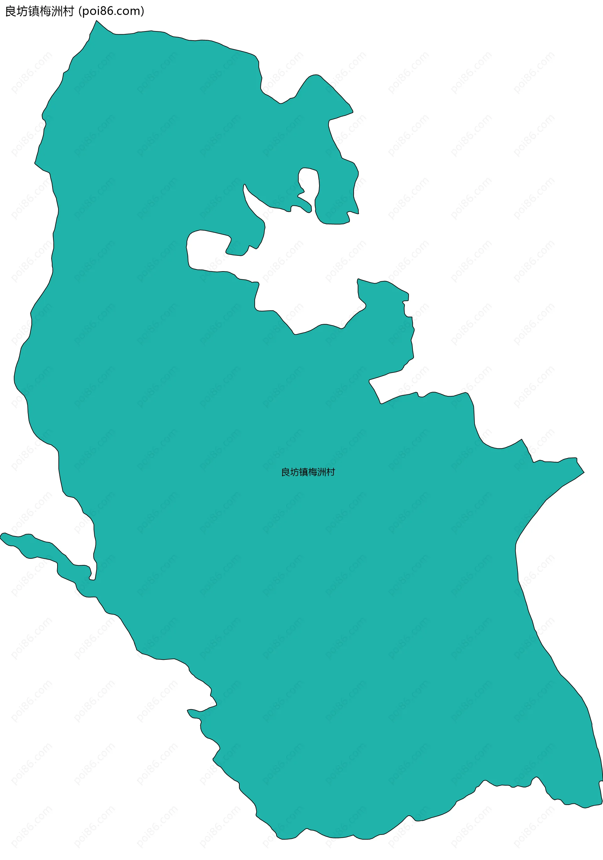 良坊镇梅洲村边界地图