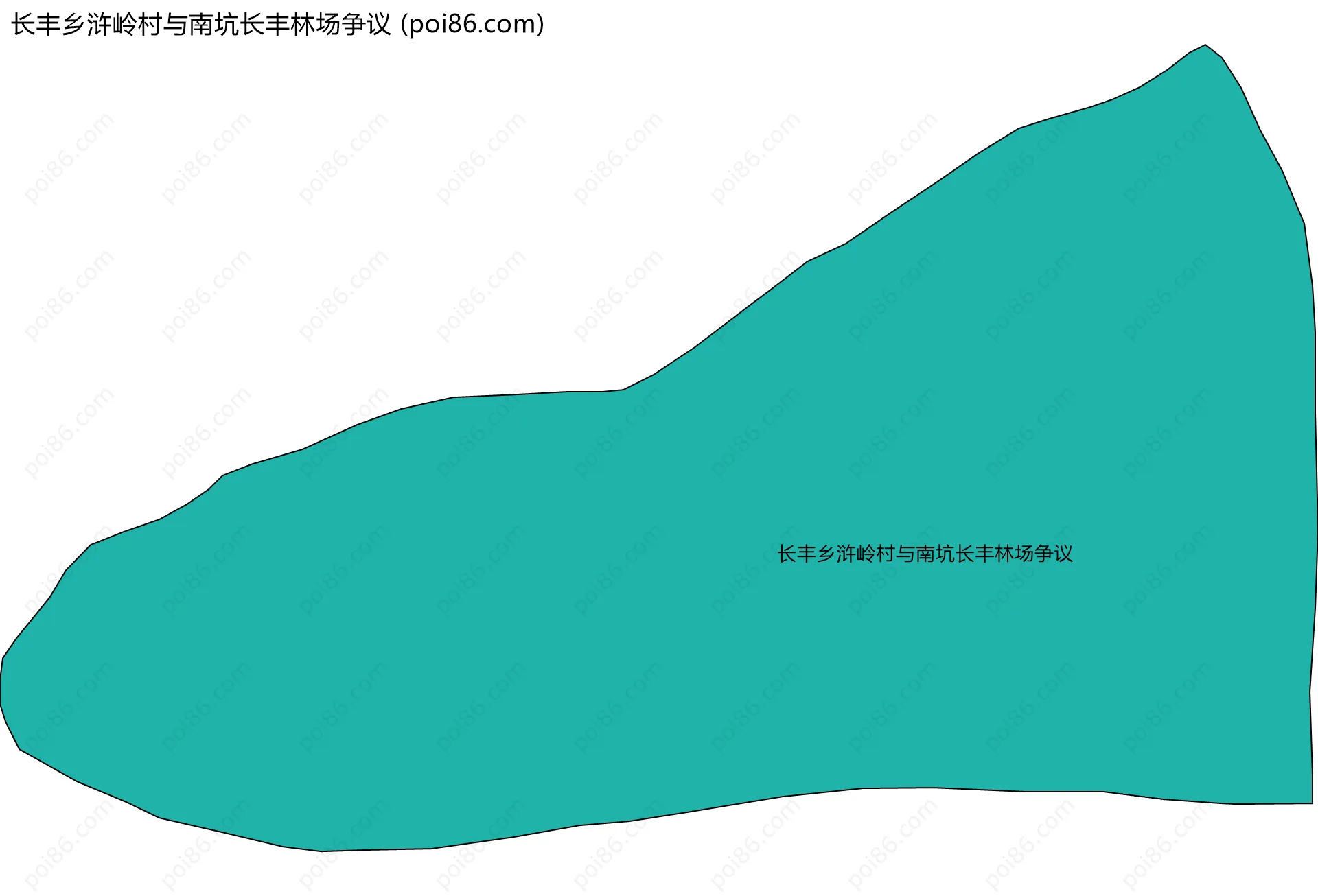 长丰乡浒岭村与南坑长丰林场争议边界地图