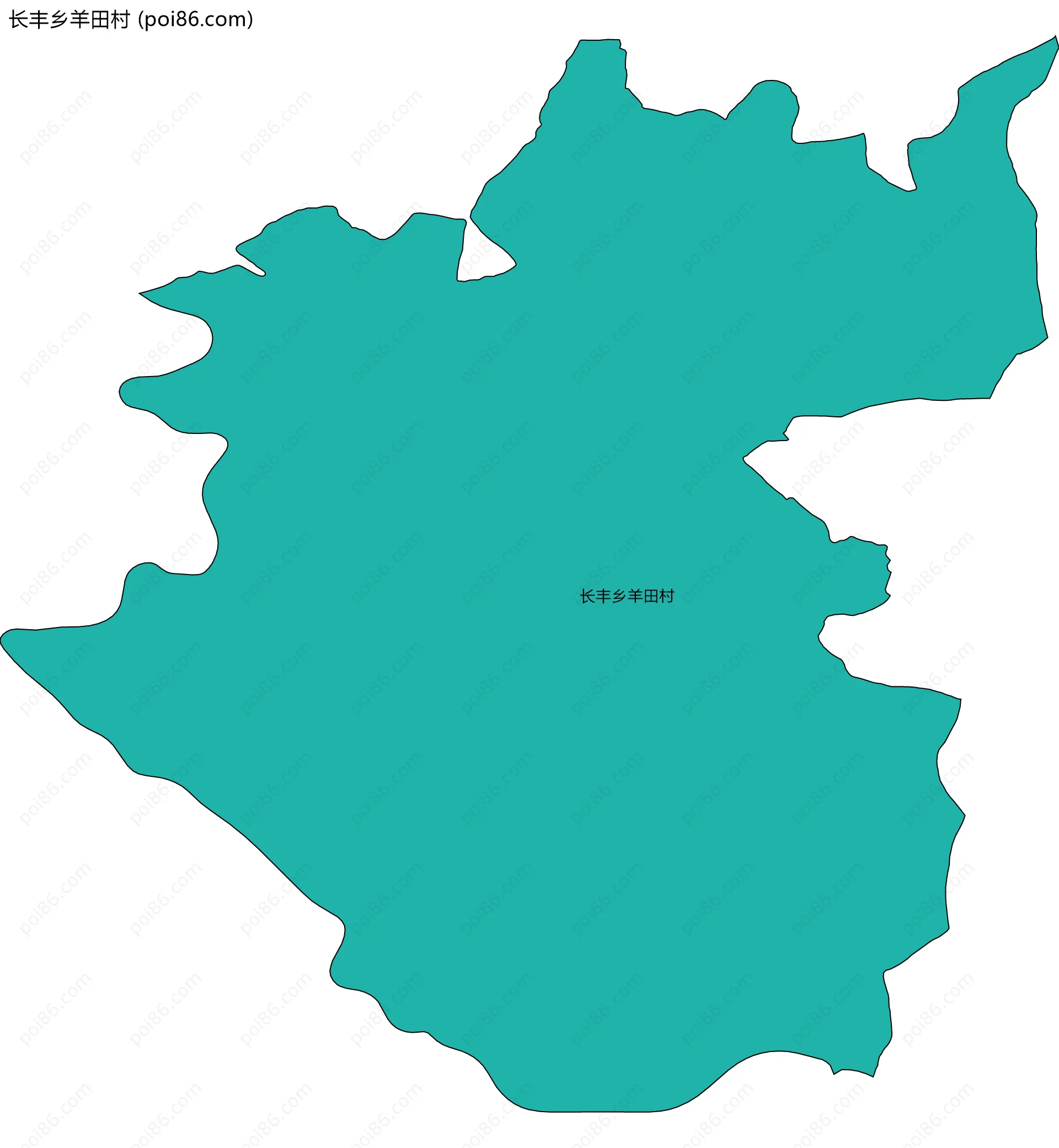 长丰乡羊田村边界地图