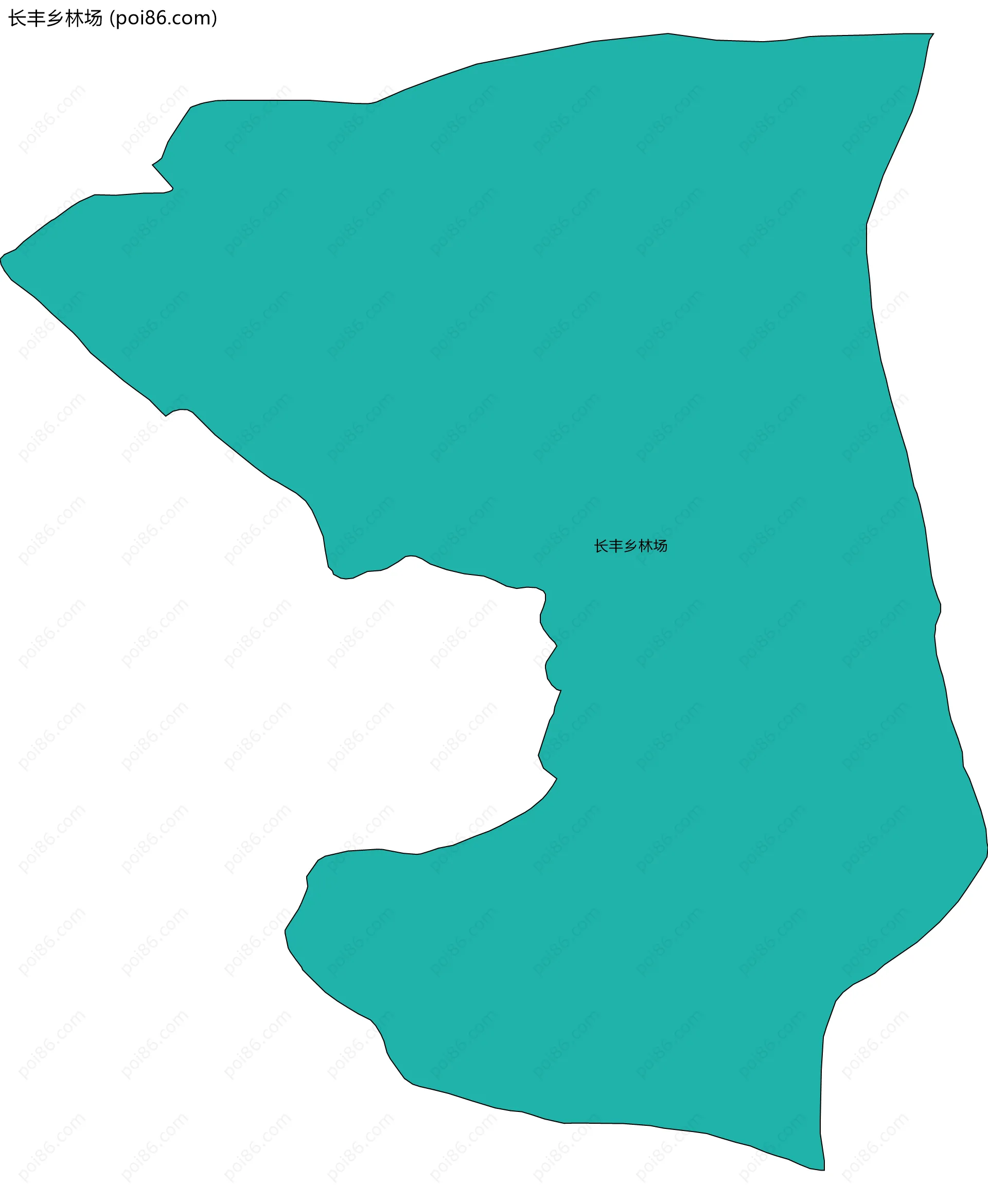 长丰乡林场边界地图(五级行政区划)