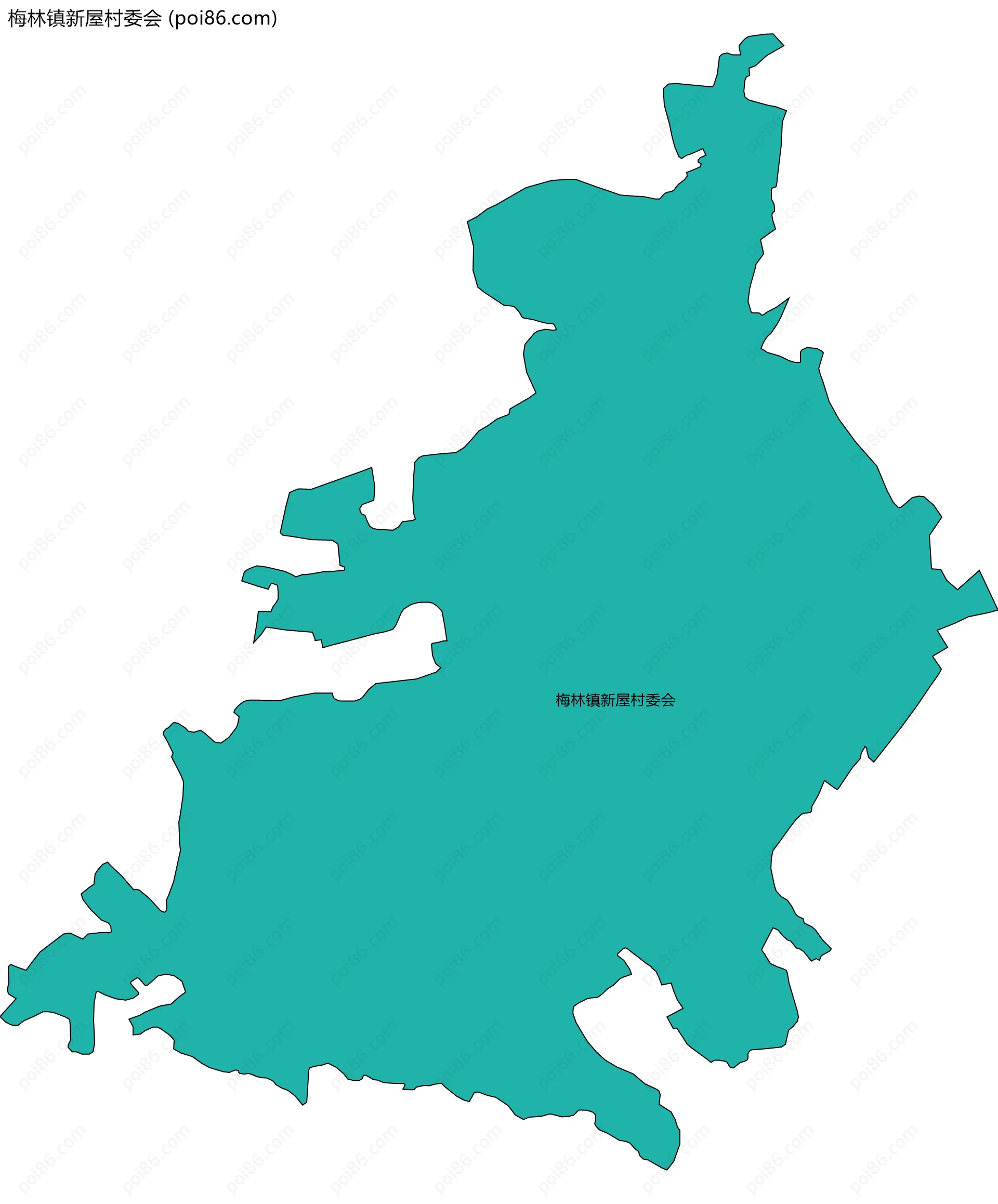 梅林镇新屋村委会边界地图
